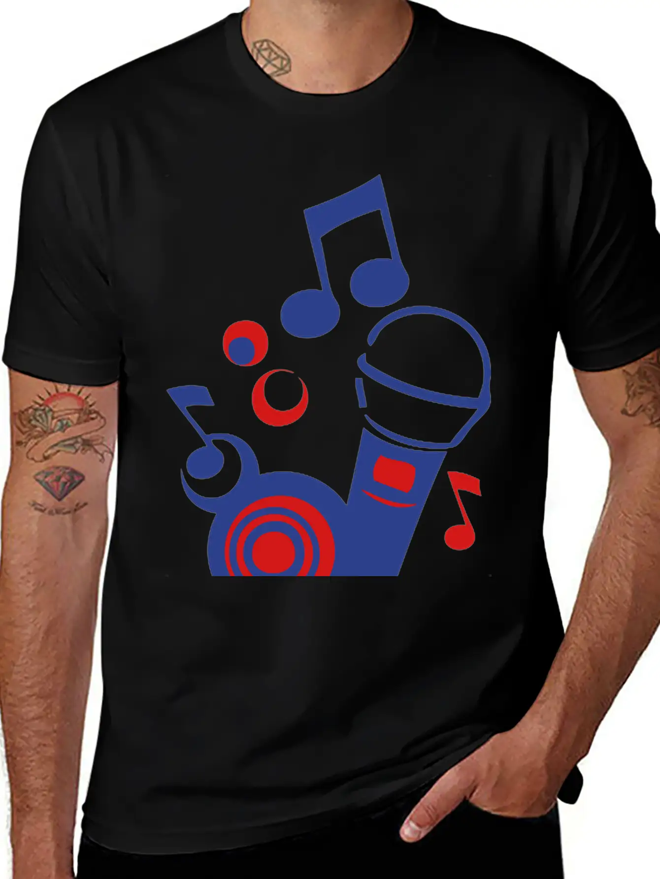 Mikrofon Microphone Microfono Music Note Unisex Short Sleeve Soft Cotton T-Shirt – Casual Everyday Wear