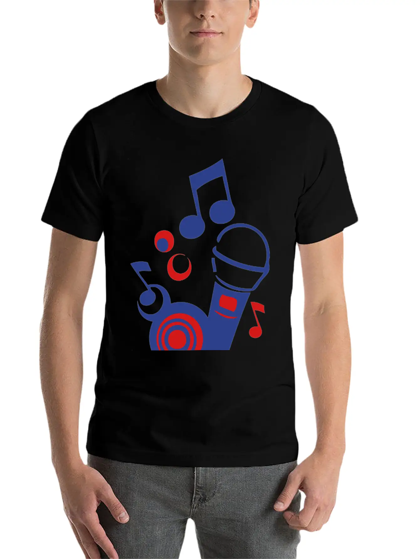 Mikrofon Microphone Microfono Music Note Unisex Short Sleeve Soft Cotton T-Shirt – Casual Everyday Wear