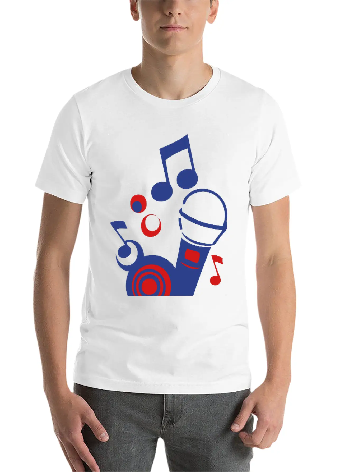 Mikrofon Microphone Microfono Music Note Unisex Short Sleeve Soft Cotton T-Shirt – Casual Everyday Wear