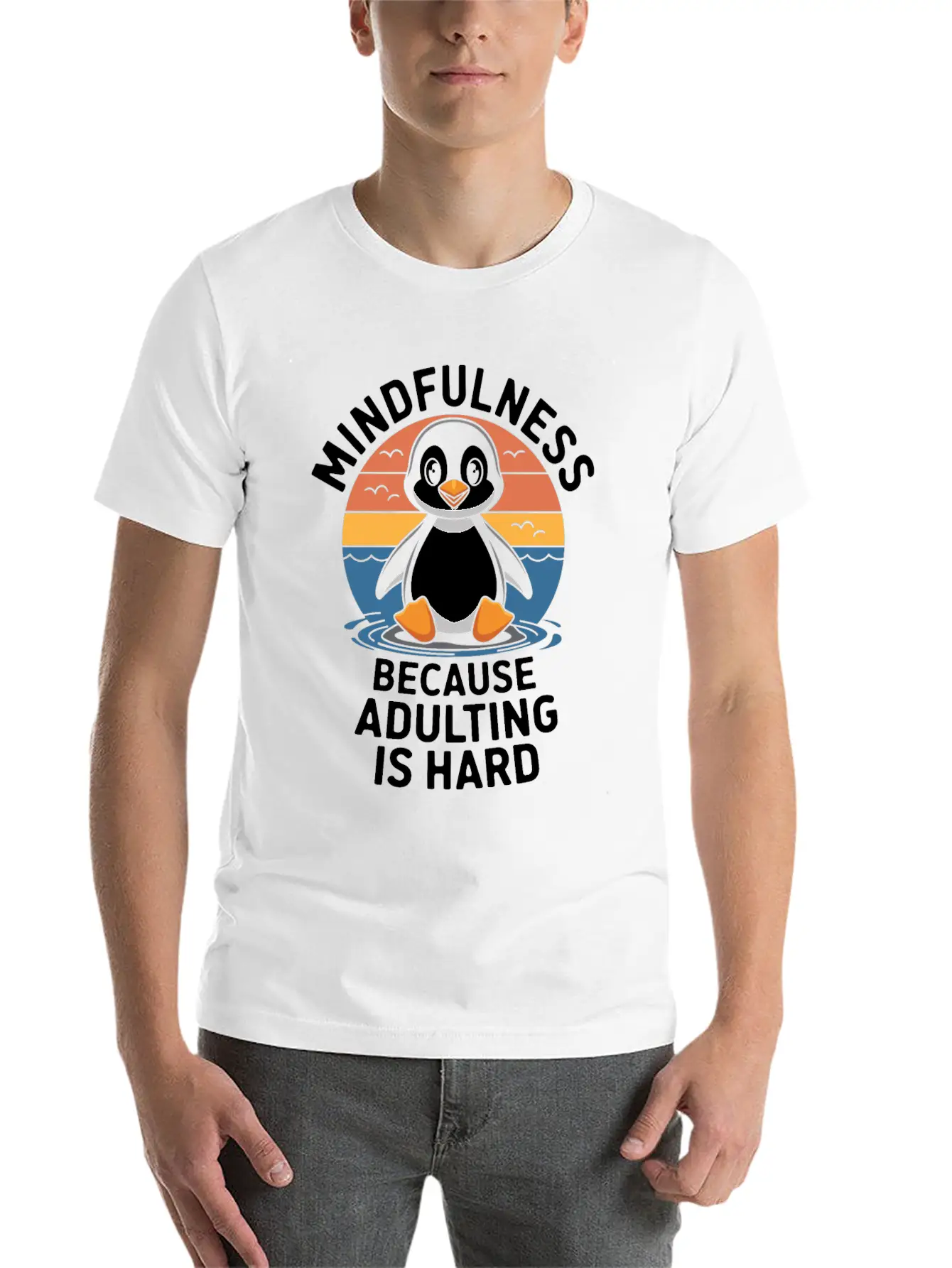 Mindfulness Because Adulting Is Hard Timeless Short Sleeve Tee – Comfy And Minimalist Design