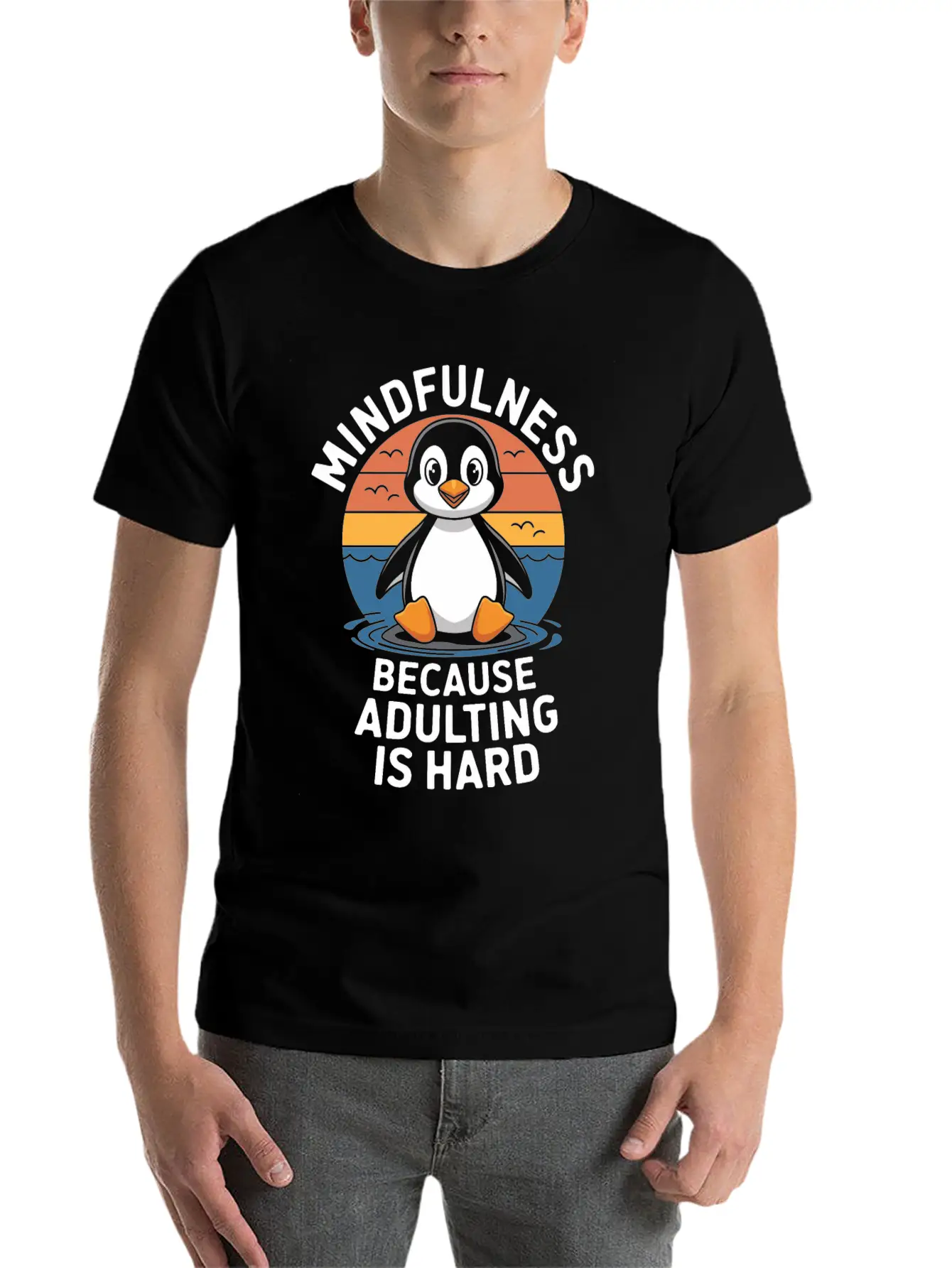Mindfulness Because Adulting Is Hard Timeless Short Sleeve Tee – Comfy And Minimalist Design