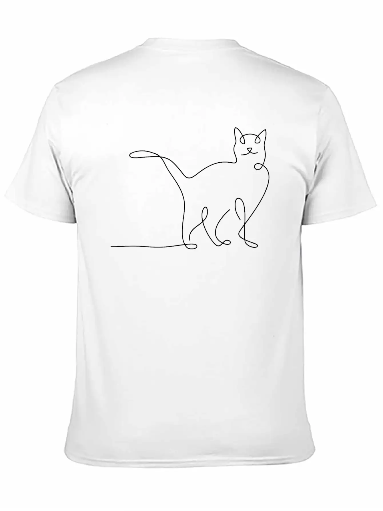 Minimal Cat Simple Simple Kitten Unisex Short Sleeve Soft Cotton T-Shirt – Casual Everyday Wear