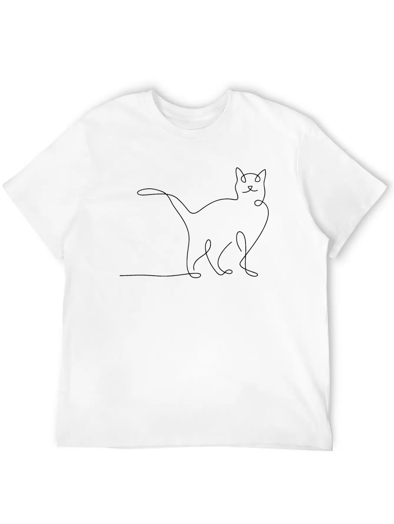 Minimal Cat Simple Simple Kitten Unisex Short Sleeve Soft Cotton T-Shirt – Casual Everyday Wear