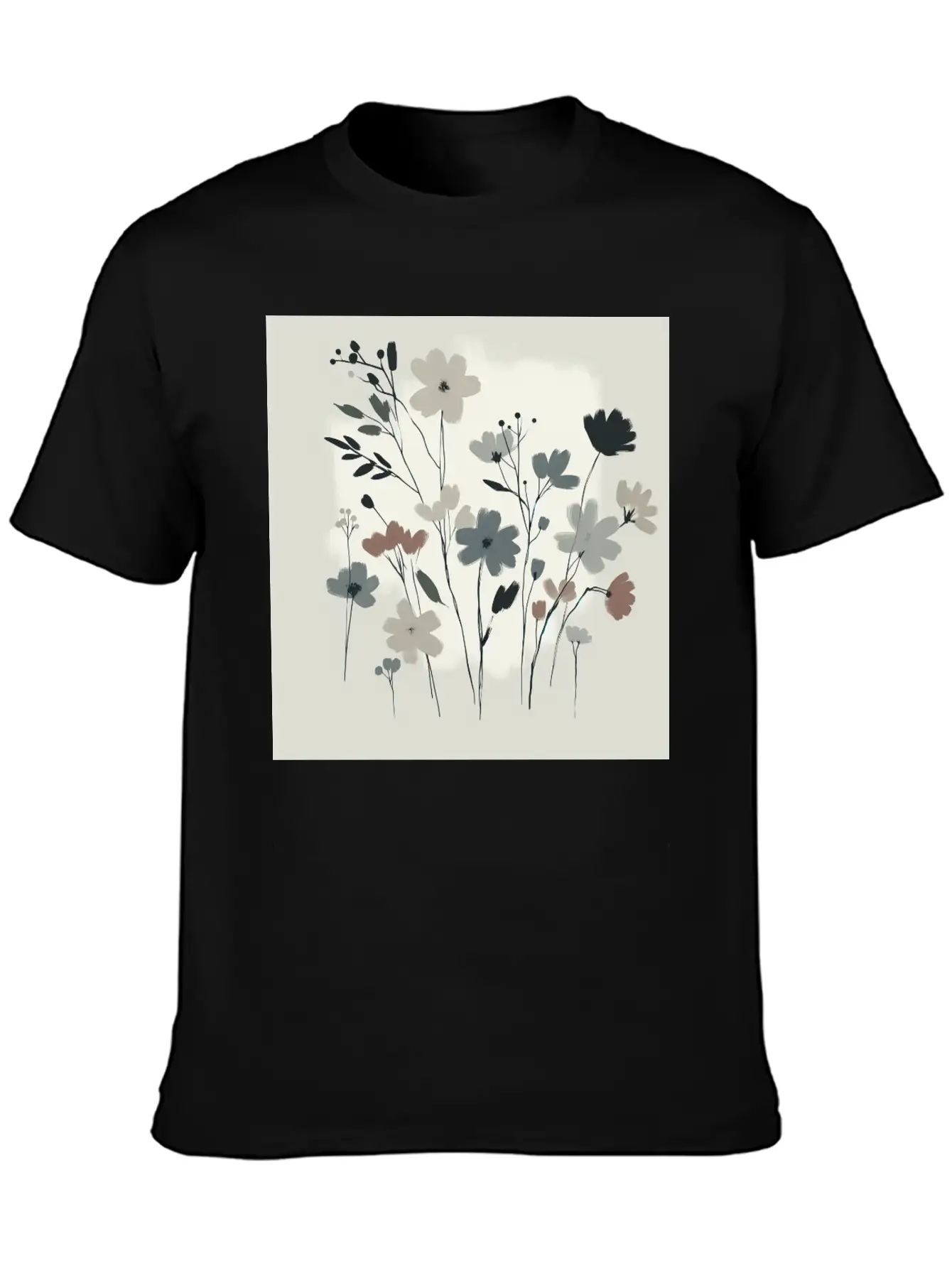 Minimal Floral Design Stylish Everyday T-Shirt – Unisex Basic Cotton Tee
