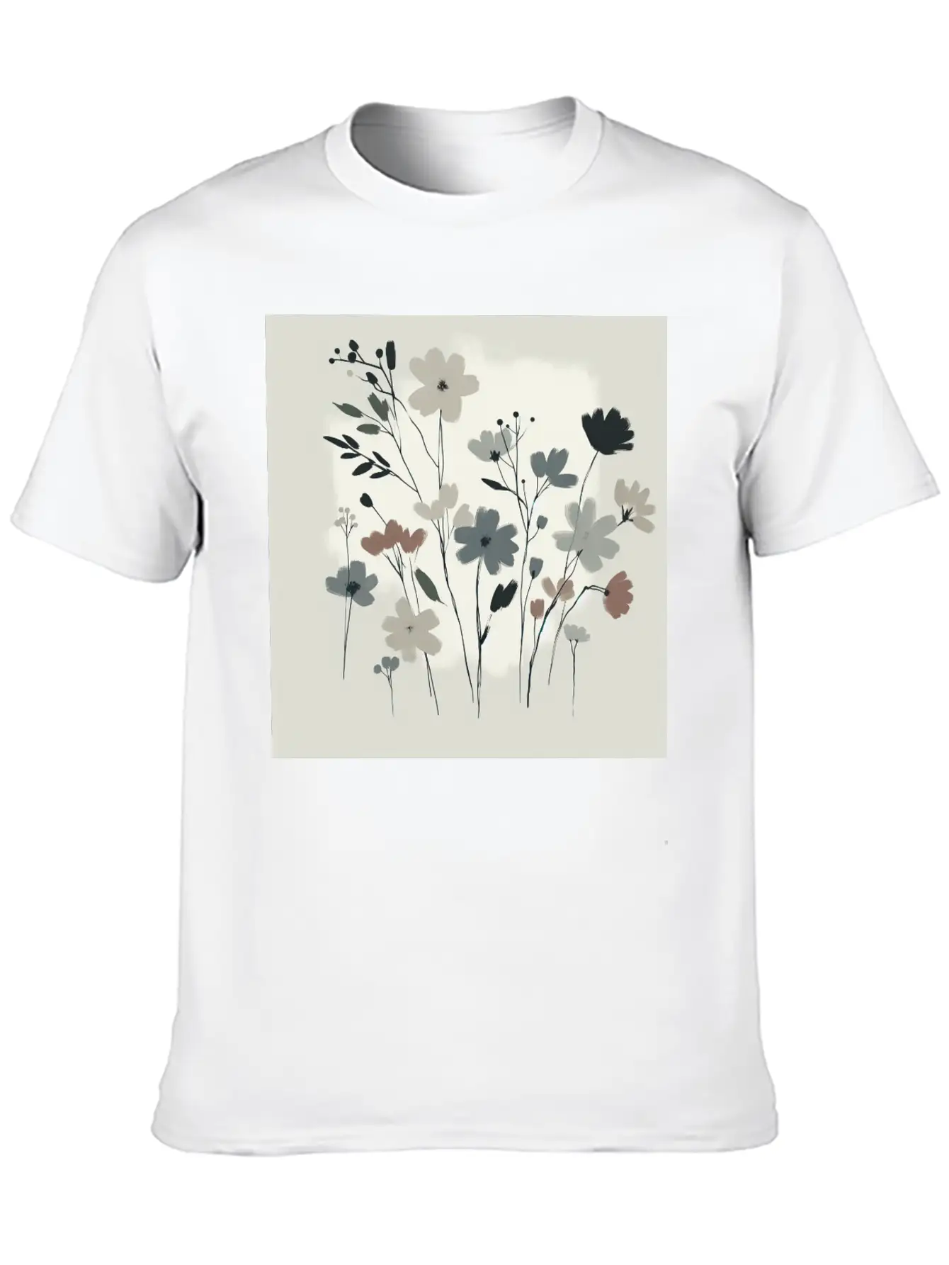 Minimal Floral Design Stylish Everyday T-Shirt – Unisex Basic Cotton Tee