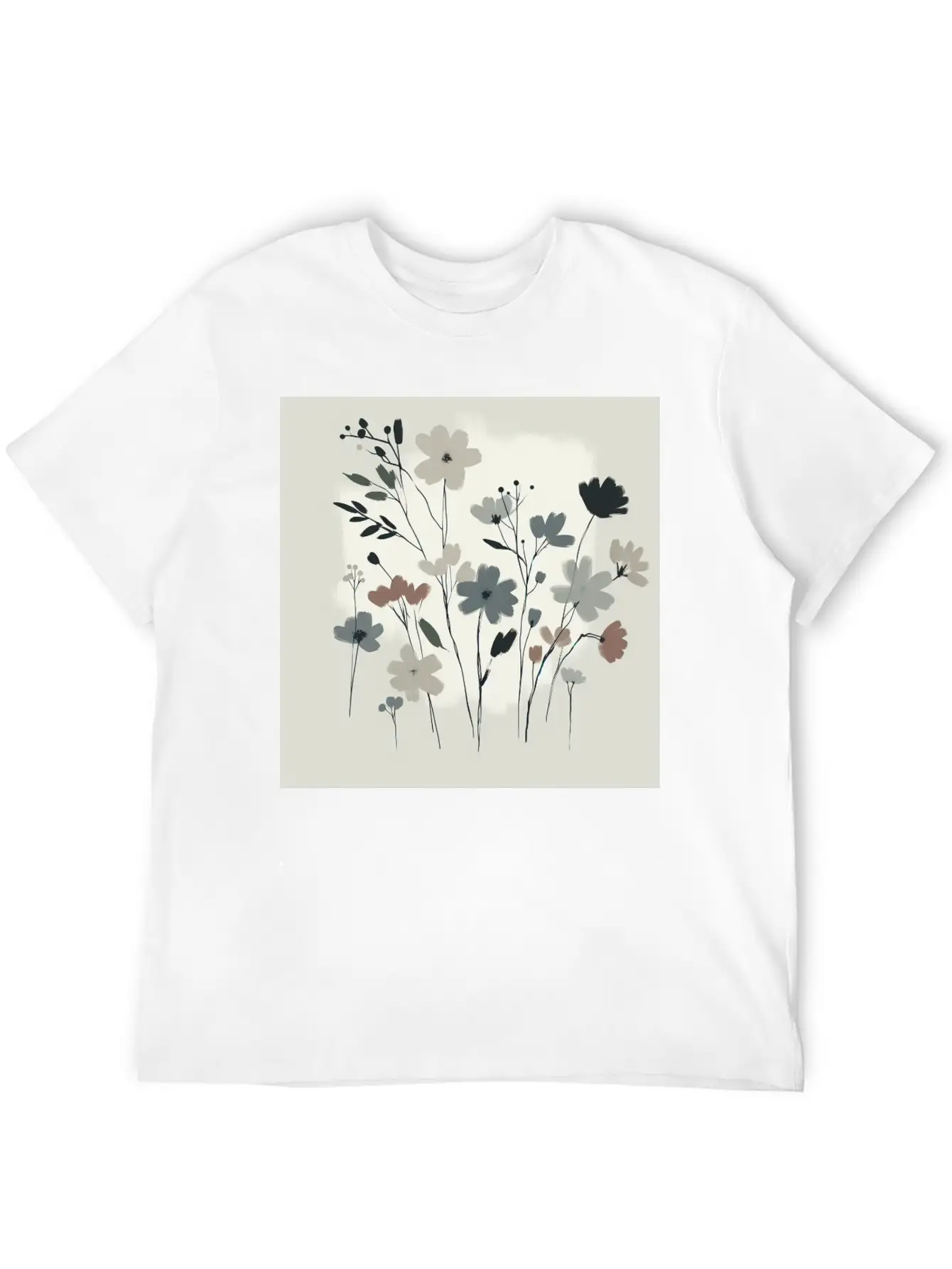 Minimal Floral Design Stylish Everyday T-Shirt – Unisex Basic Cotton Tee