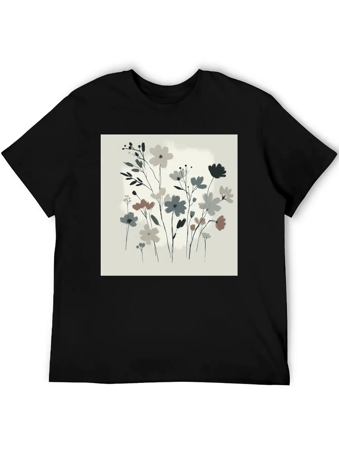 Minimal Floral Design Stylish Everyday T-Shirt – Unisex Basic Cotton Tee