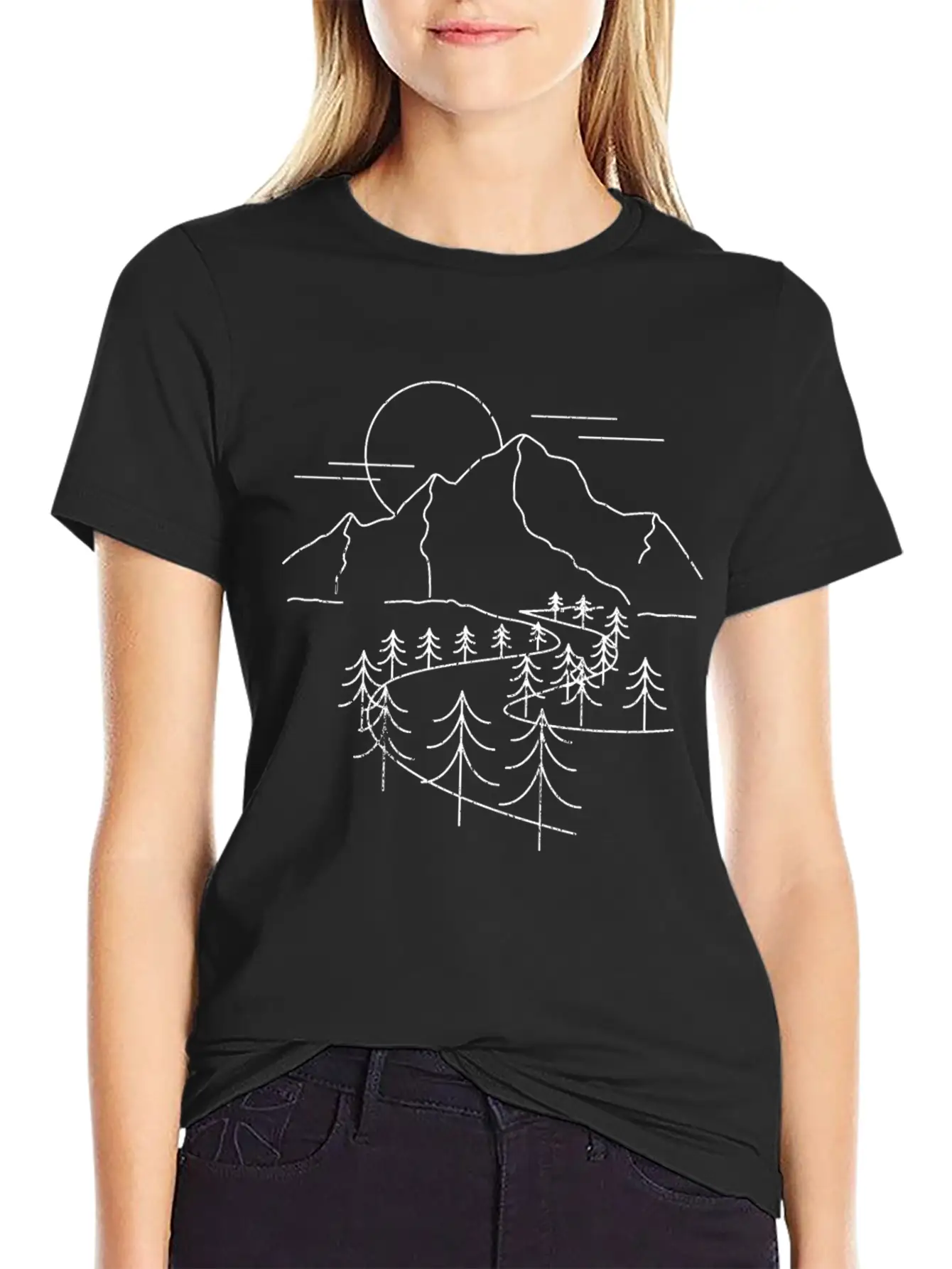 Minimal Mountains Hiking Mountaineering Comfortable Minimalist Graphic Tee – Summer Style Essential