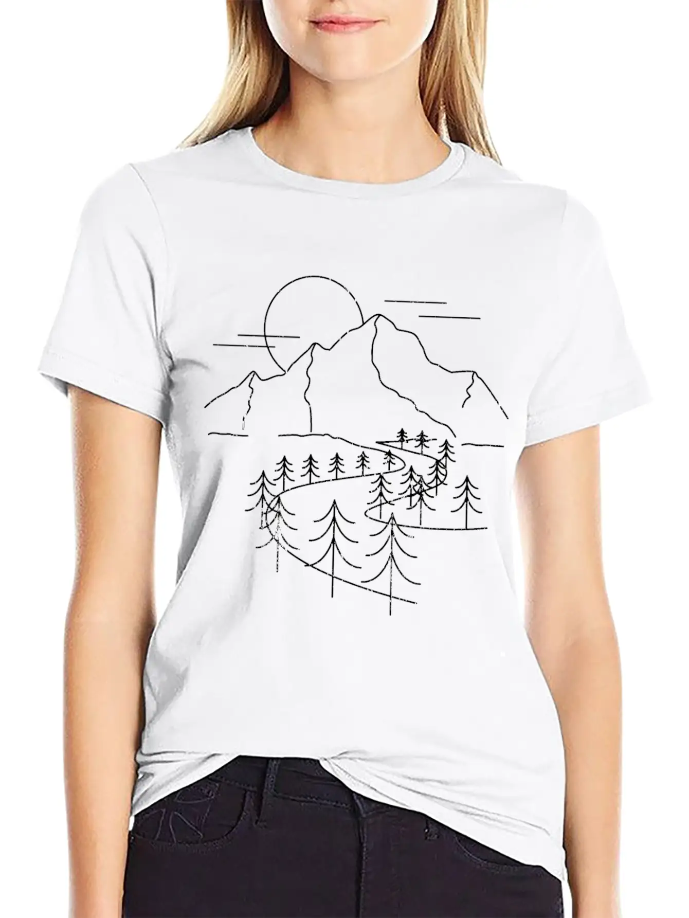 Minimal Mountains Hiking Mountaineering Comfortable Minimalist Graphic Tee – Summer Style Essential