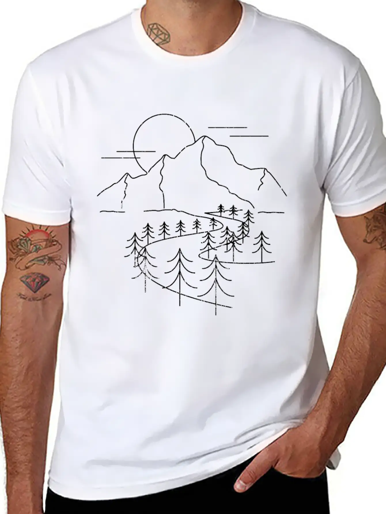 Minimal Mountains Hiking Mountaineering Comfortable Minimalist Graphic Tee – Summer Style Essential