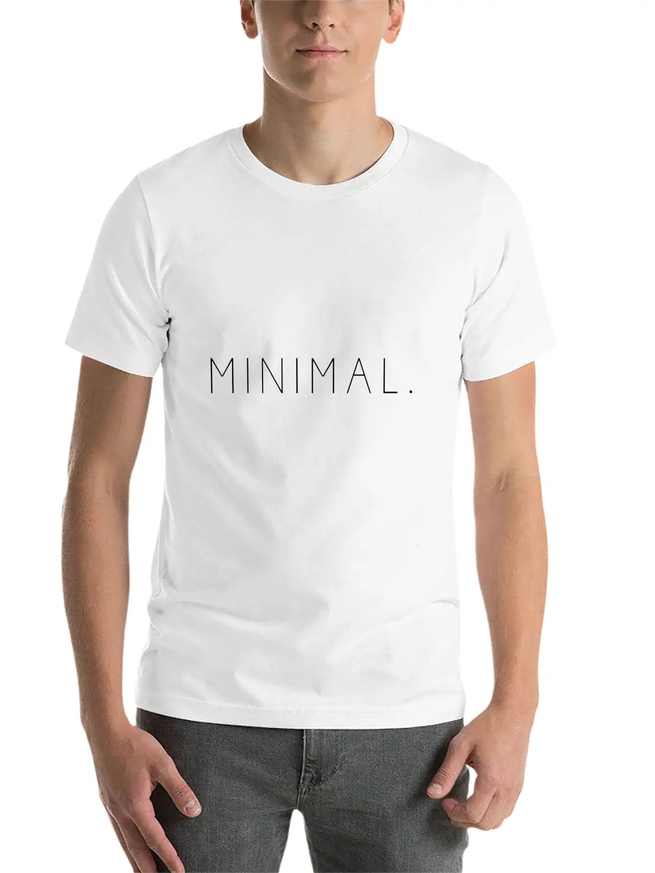 MINIMAL. (white) Stylish Everyday T-Shirt – Unisex Basic Cotton Tee