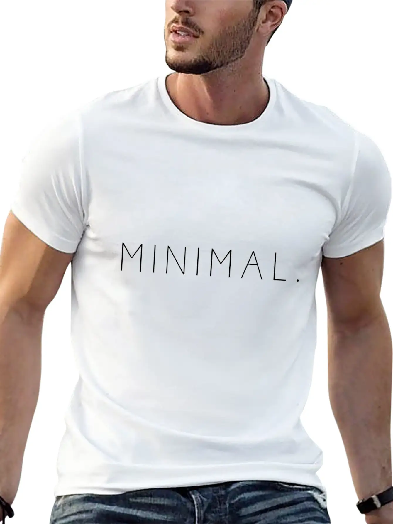 MINIMAL. (white) Stylish Everyday T-Shirt – Unisex Basic Cotton Tee