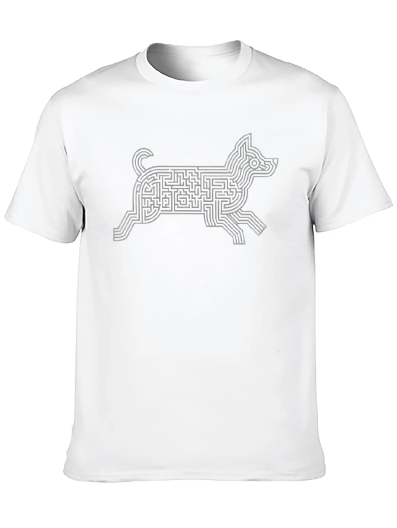 Minimalist Dog Line Art Stylish Everyday T-Shirt – Unisex Basic Cotton Tee