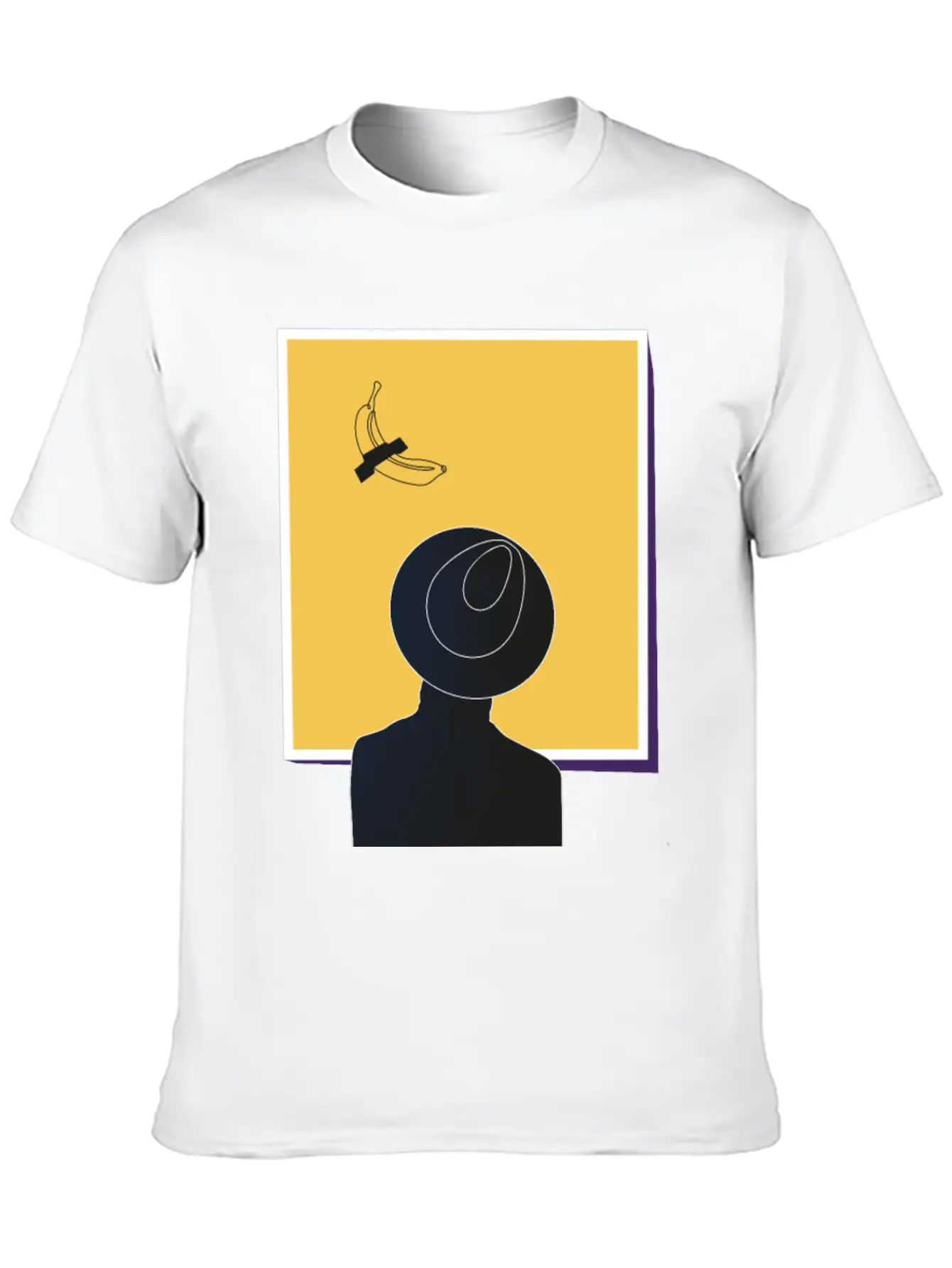 Minimalist Illustration Of A Man Looking At Art Essential Unisex Summer Tee – Soft Cotton Casual Fit