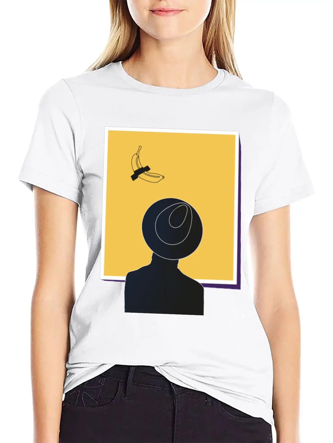 Minimalist Illustration Of A Man Looking At Art Essential Unisex Summer Tee – Soft Cotton Casual Fit