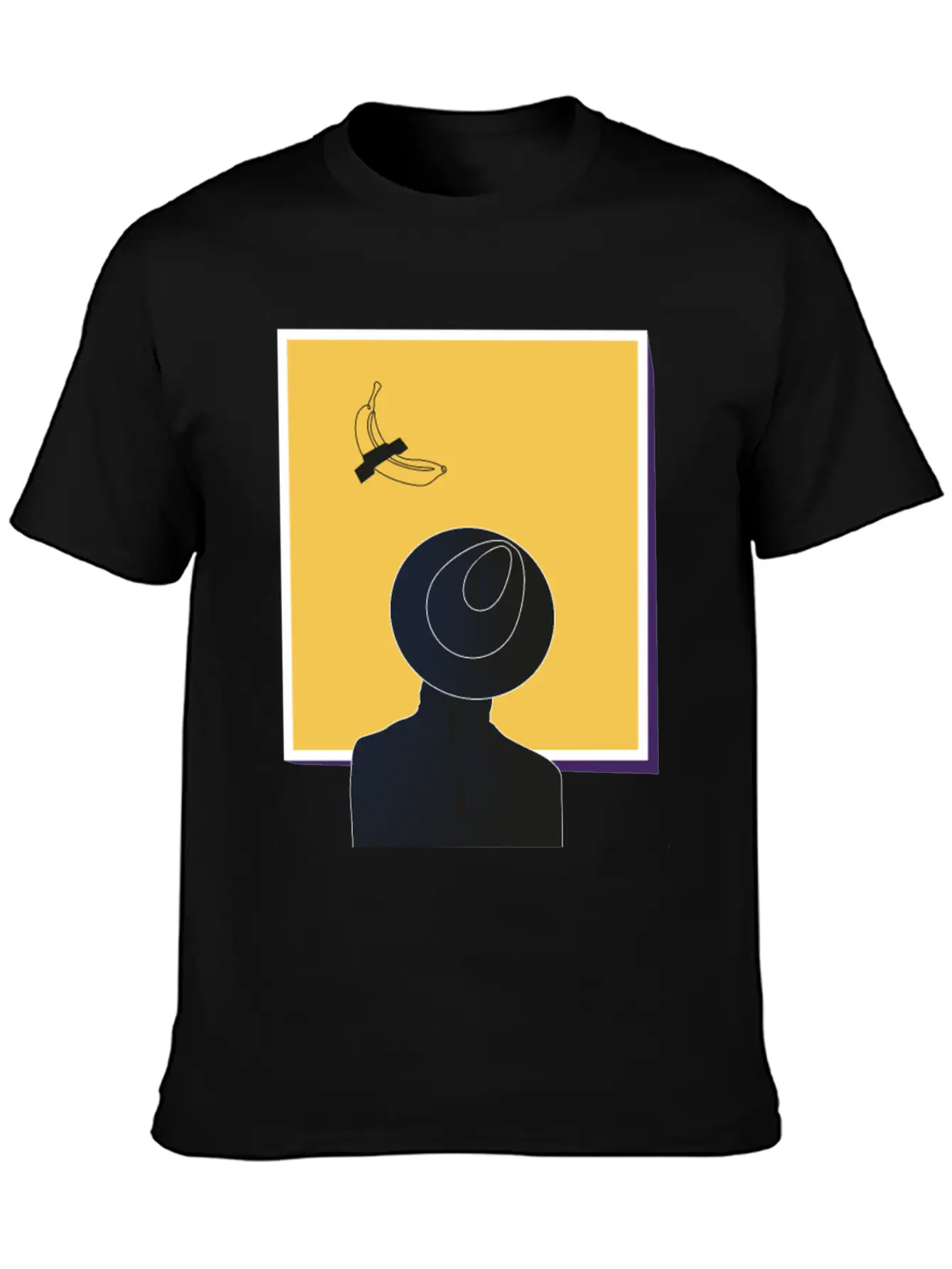 Minimalist Illustration Of A Man Looking At Art Essential Unisex Summer Tee – Soft Cotton Casual Fit