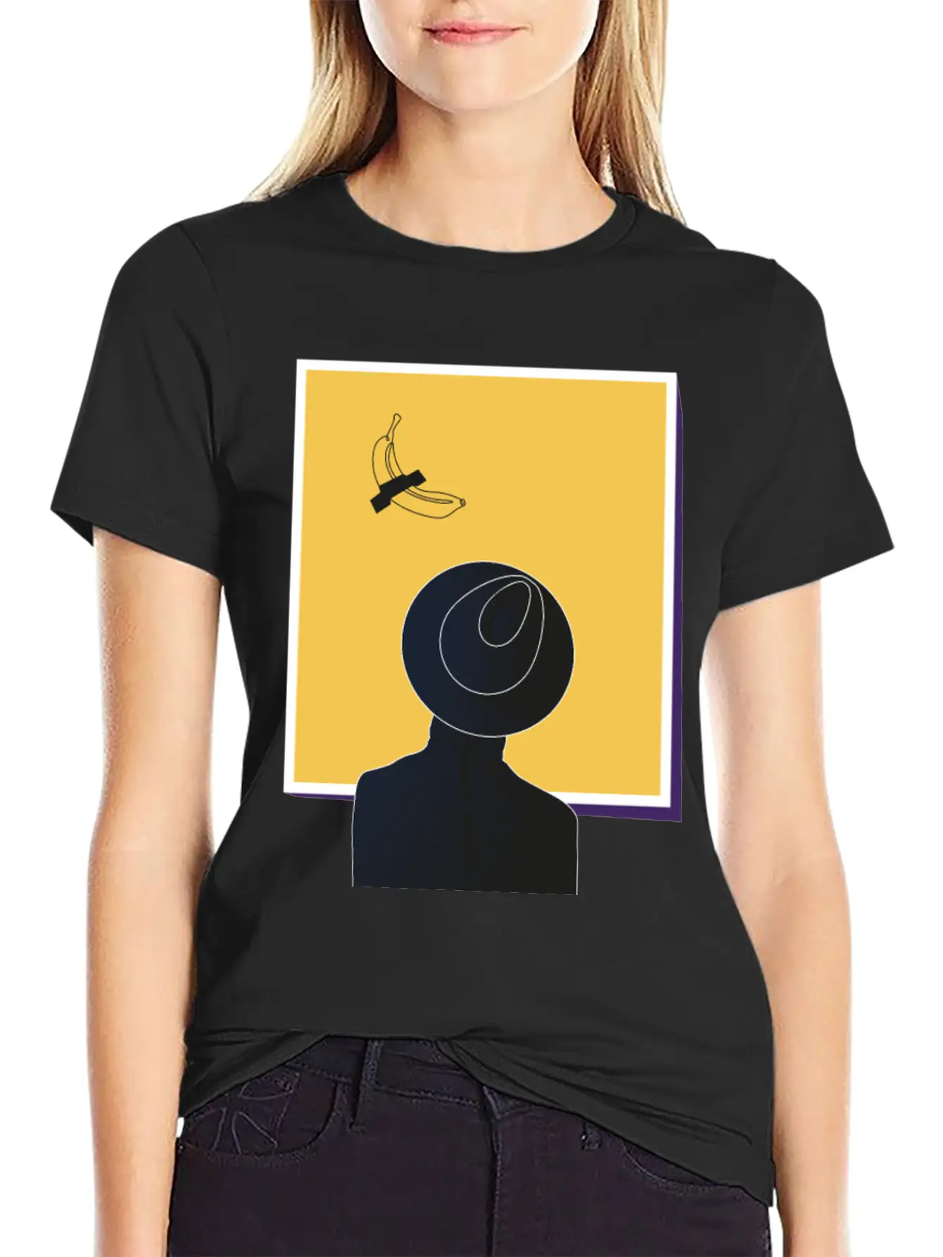 Minimalist Illustration Of A Man Looking At Art Essential Unisex Summer Tee – Soft Cotton Casual Fit