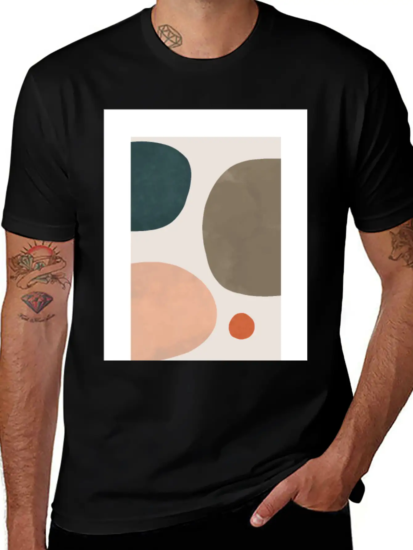 Minimalist Leaf Trio Line Art Print - Soft Pastel Basic Graphic T-Shirt – Daily Comfort In Soft Cotton