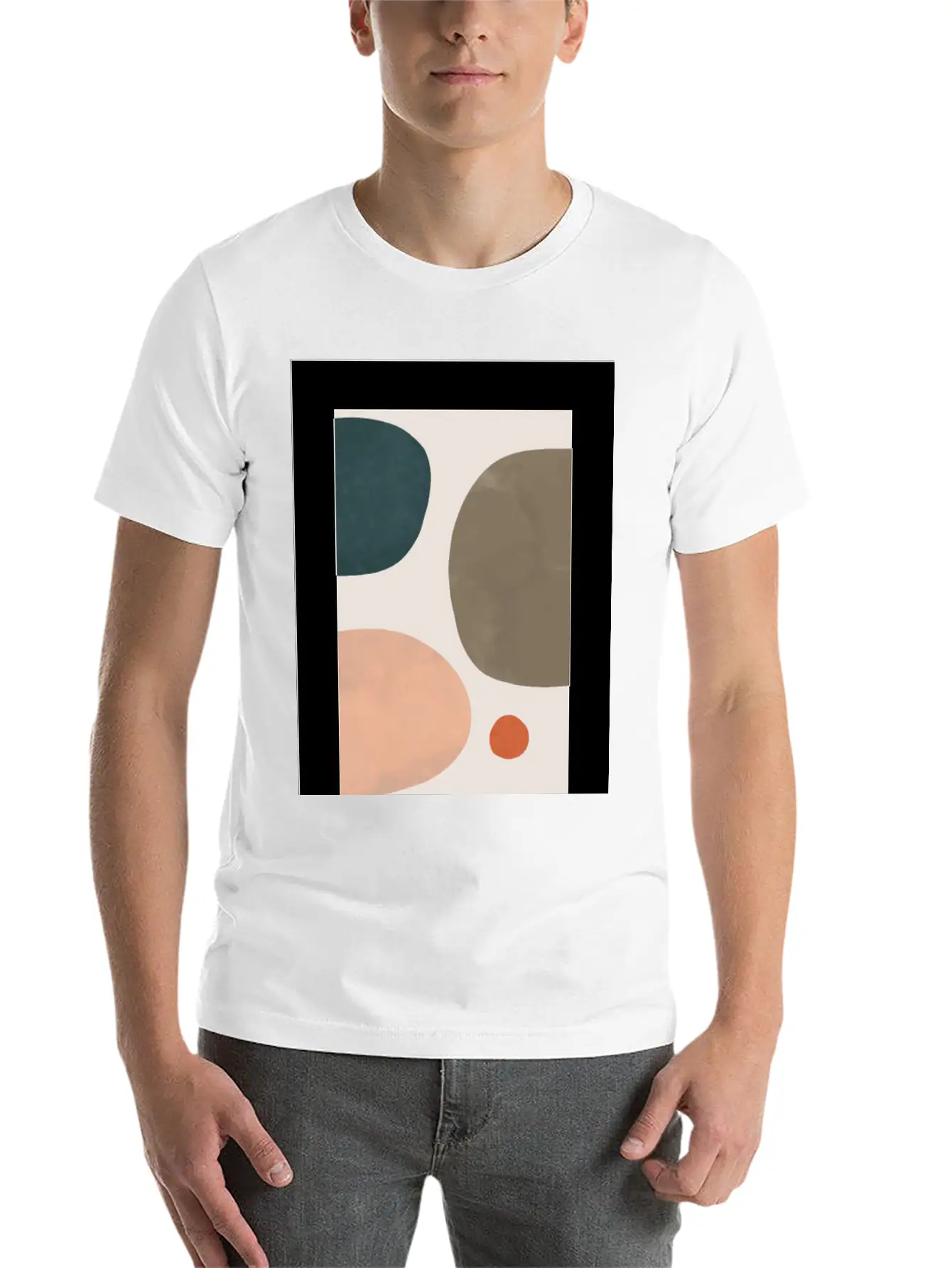 Minimalist Leaf Trio Line Art Print - Soft Pastel Basic Graphic T-Shirt – Daily Comfort In Soft Cotton