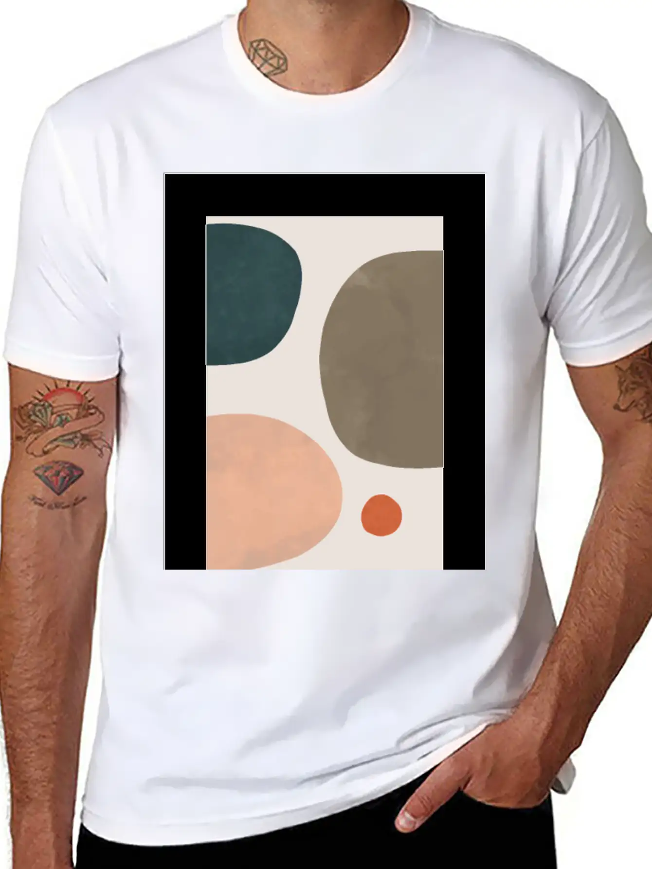 Minimalist Leaf Trio Line Art Print - Soft Pastel Basic Graphic T-Shirt – Daily Comfort In Soft Cotton