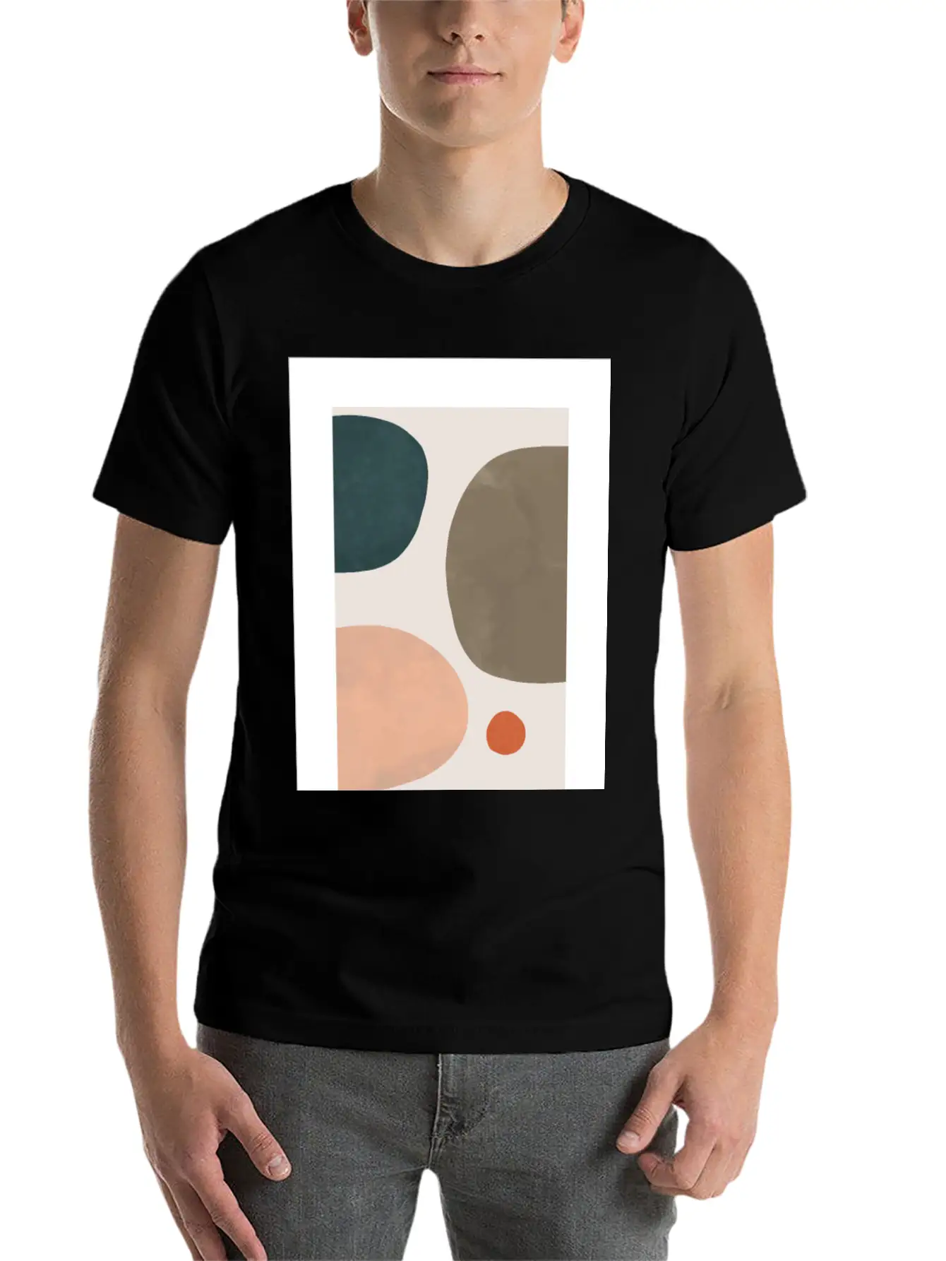 Minimalist Leaf Trio Line Art Print - Soft Pastel Basic Graphic T-Shirt – Daily Comfort In Soft Cotton
