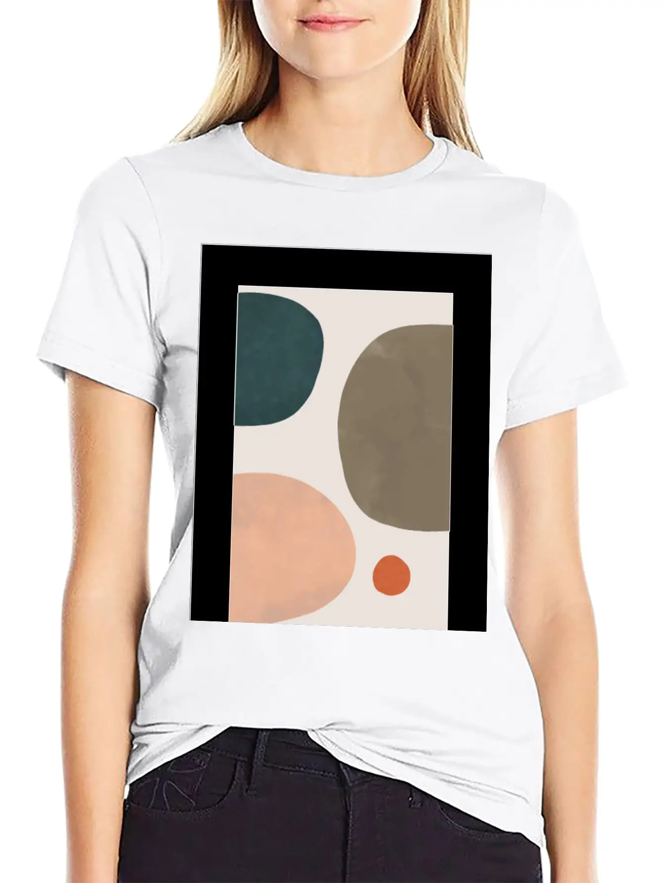 Minimalist Leaf Trio Line Art Print - Soft Pastel Basic Graphic T-Shirt – Daily Comfort In Soft Cotton