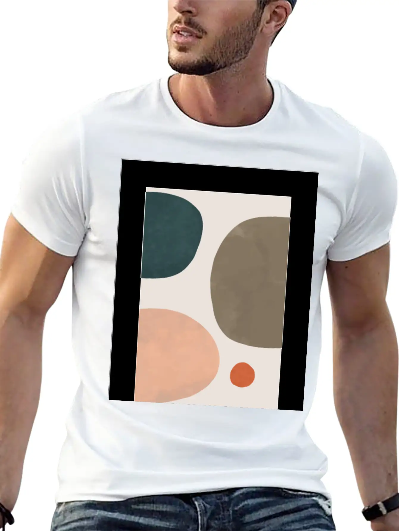 Minimalist Leaf Trio Line Art Print - Soft Pastel Basic Graphic T-Shirt – Daily Comfort In Soft Cotton