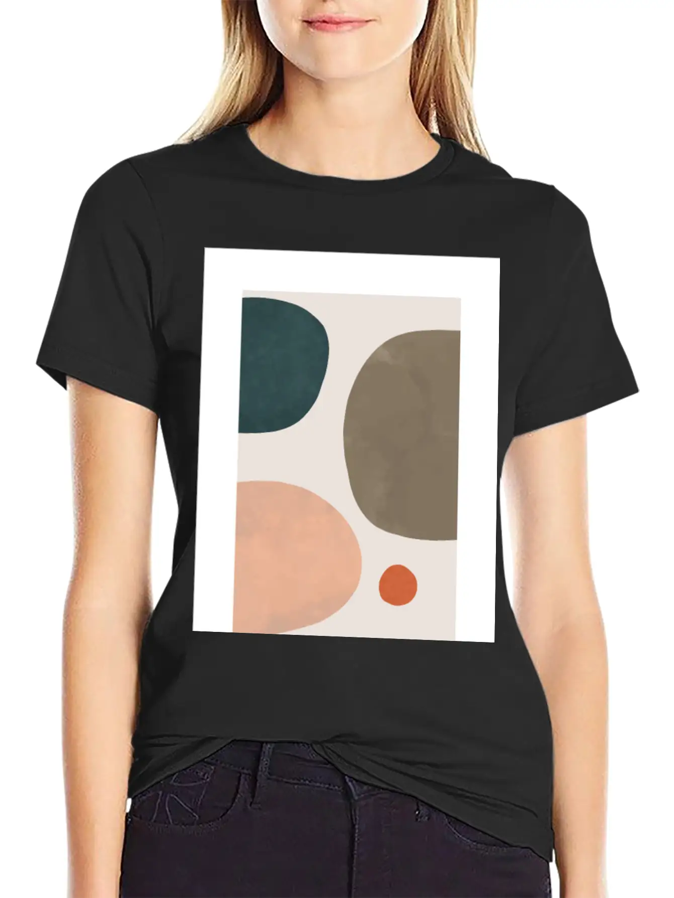Minimalist Leaf Trio Line Art Print - Soft Pastel Basic Graphic T-Shirt – Daily Comfort In Soft Cotton