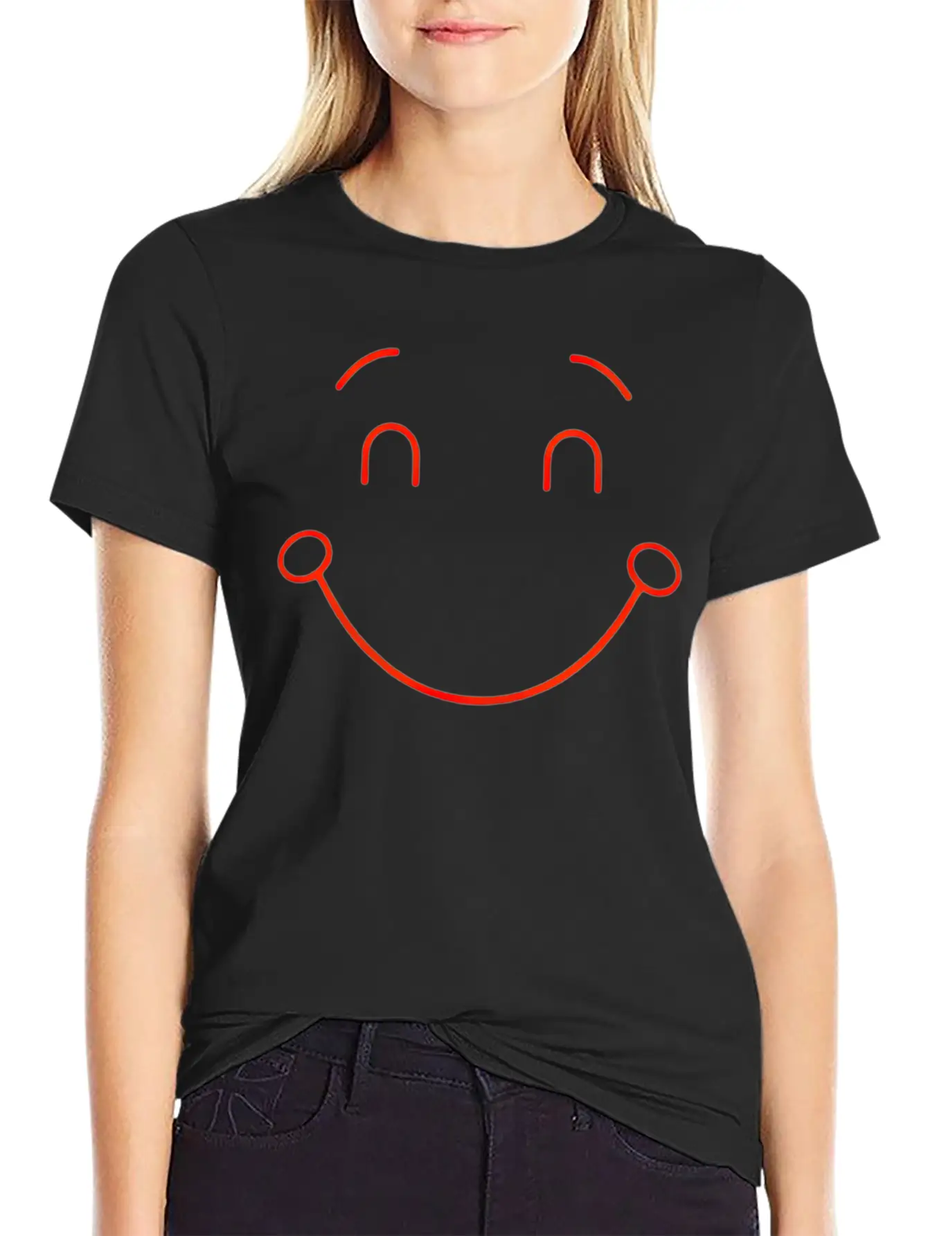Minimalist Smile Unisex Short Sleeve Soft Cotton T-Shirt – Casual Everyday Wear