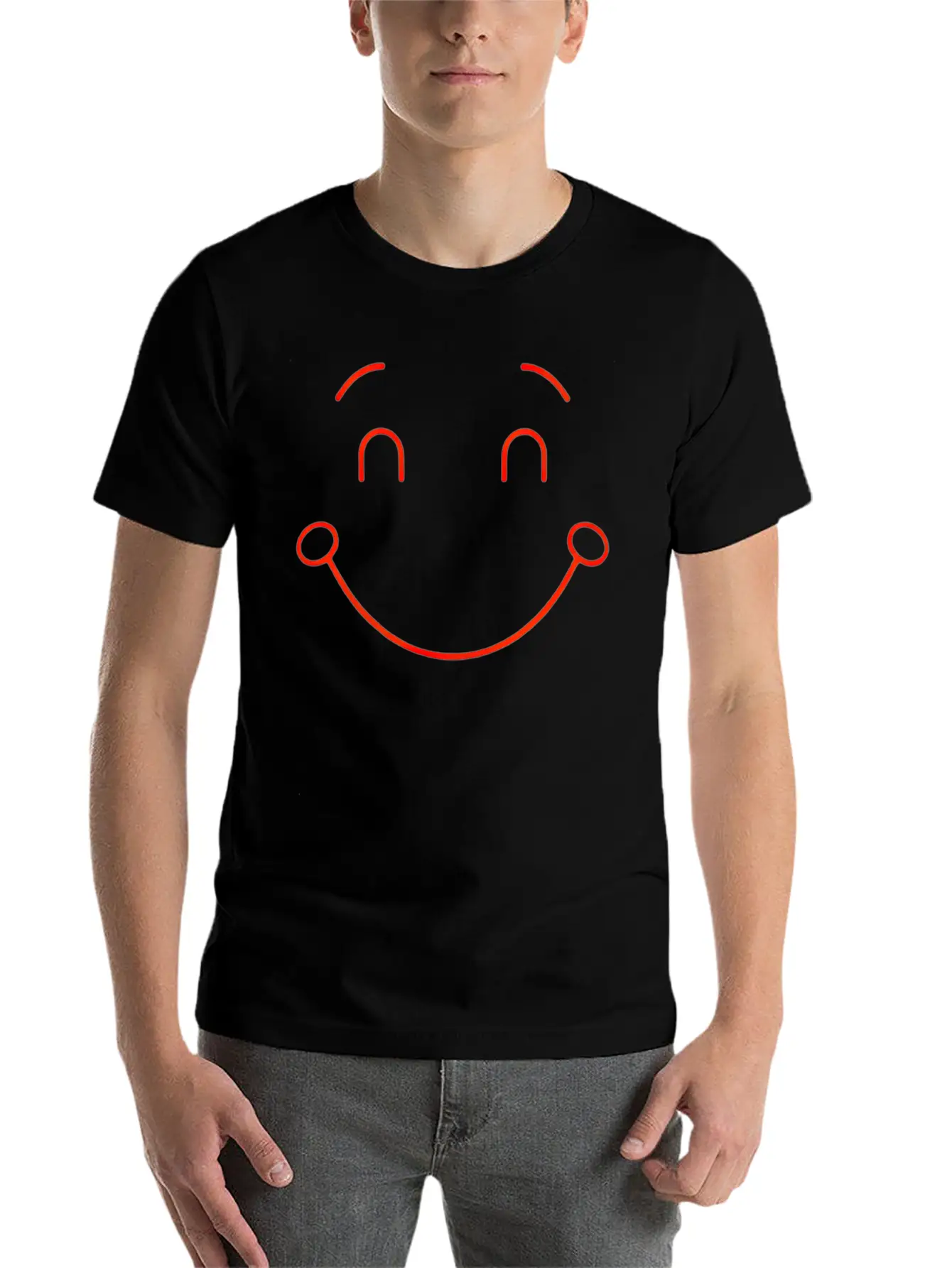 Minimalist Smile Unisex Short Sleeve Soft Cotton T-Shirt – Casual Everyday Wear