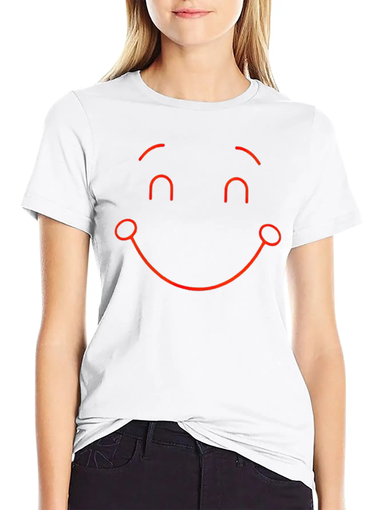 Minimalist Smile Unisex Short Sleeve Soft Cotton T-Shirt – Casual Everyday Wear