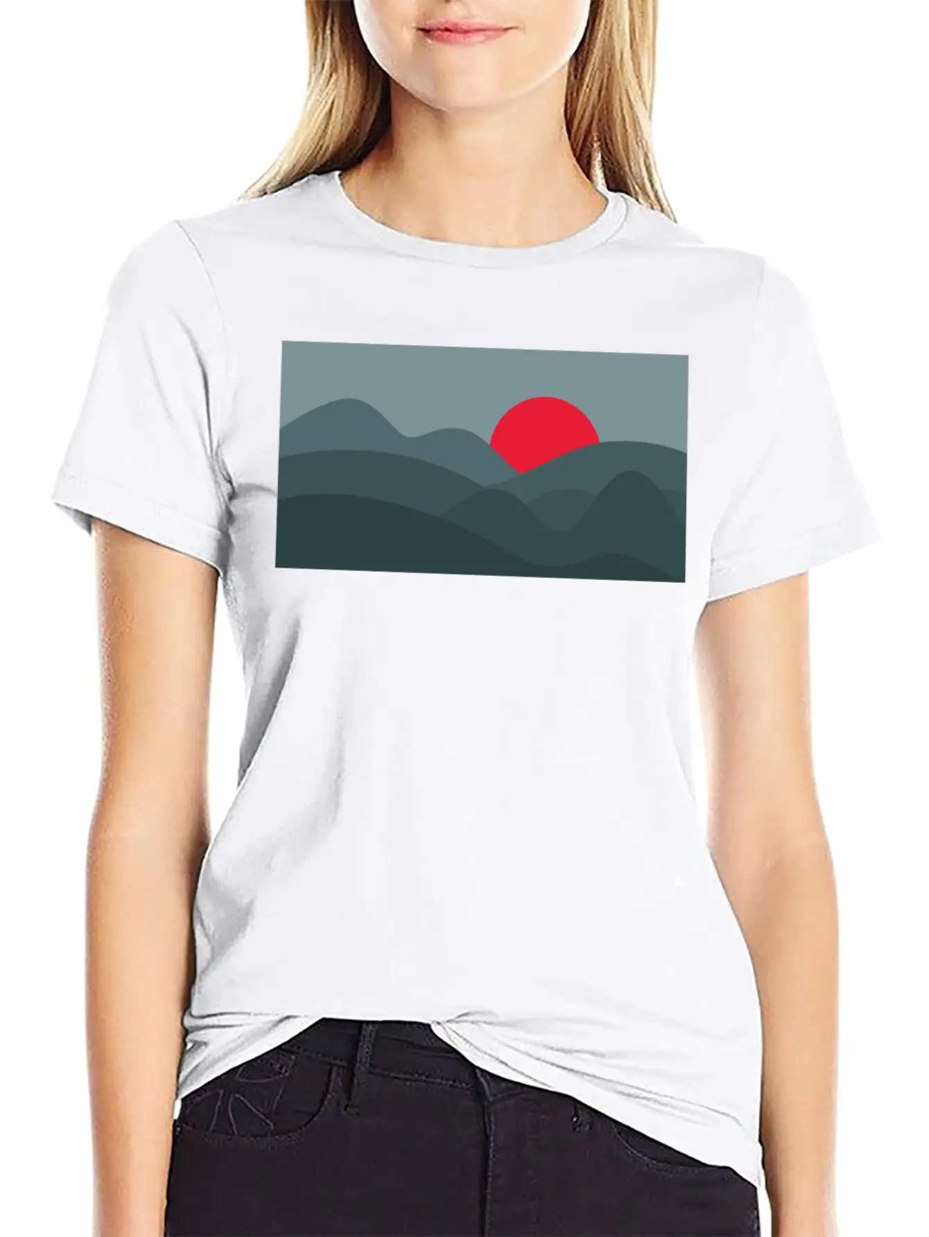 Minimalist Sun Dark Blue Basic Graphic T-Shirt – Daily Comfort In Soft Cotton