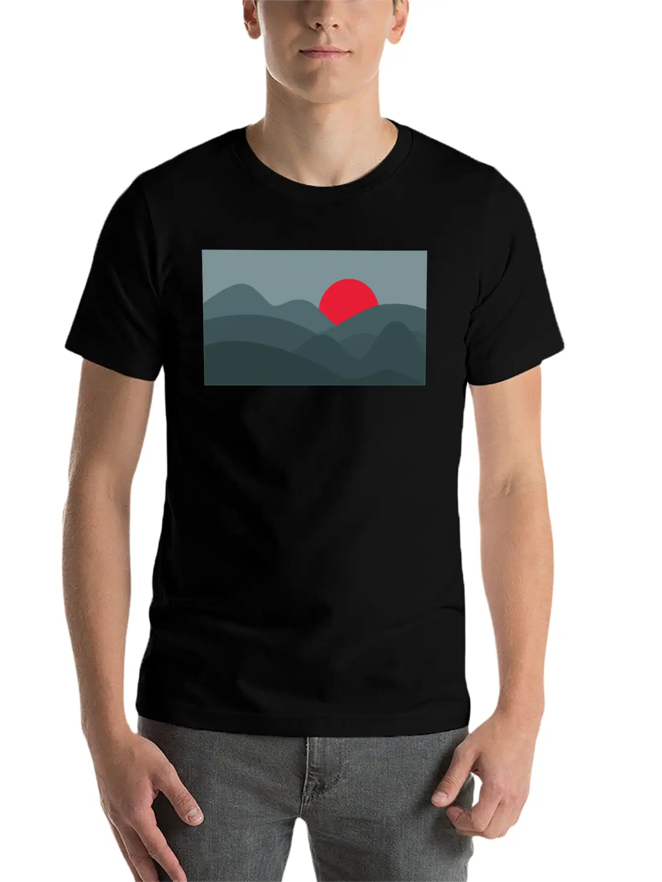 Minimalist Sun Dark Blue Basic Graphic T-Shirt – Daily Comfort In Soft Cotton