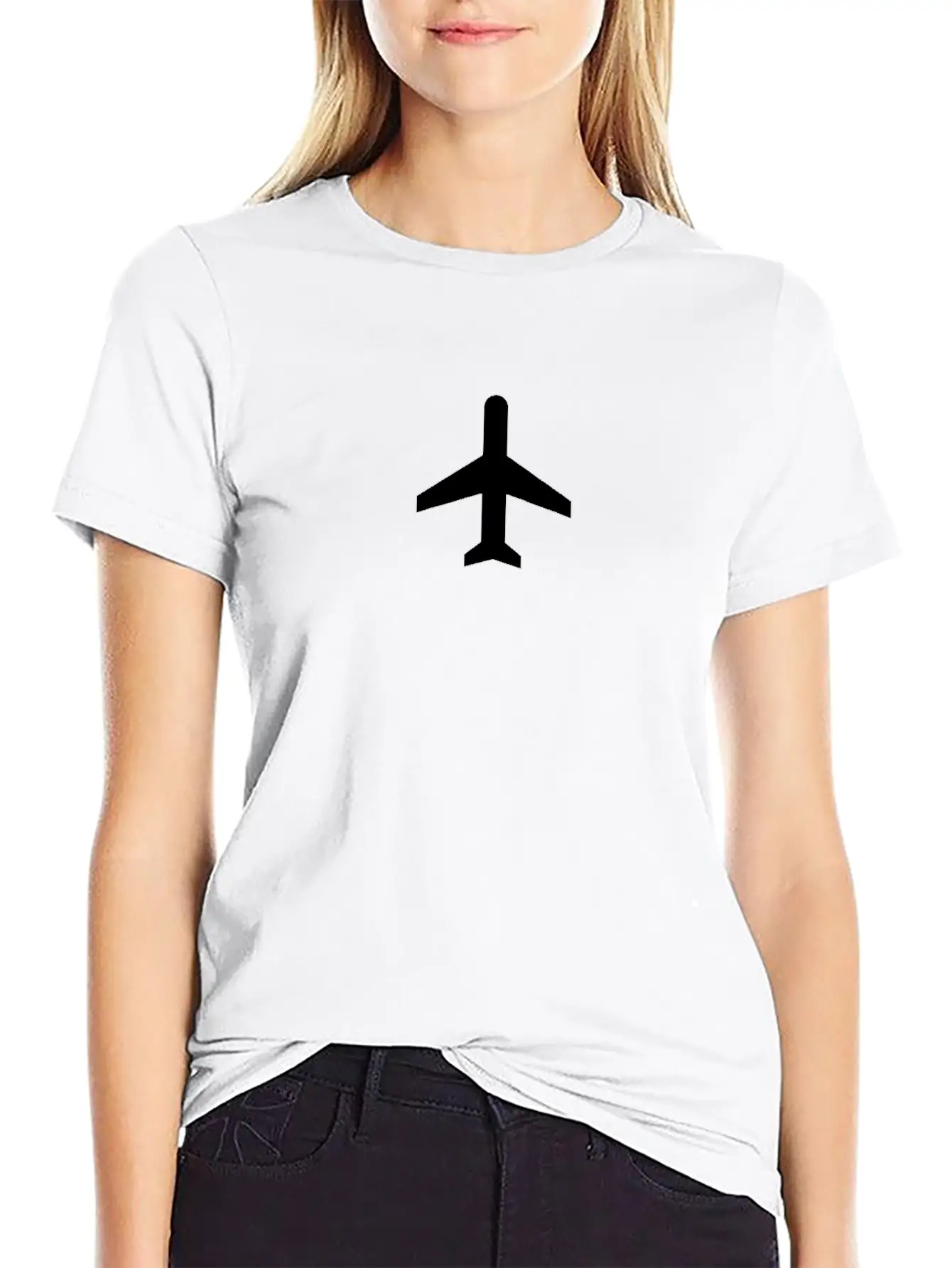 Minimalistic Airplane #minimalism Stylish Everyday T-Shirt – Unisex Basic Cotton Tee