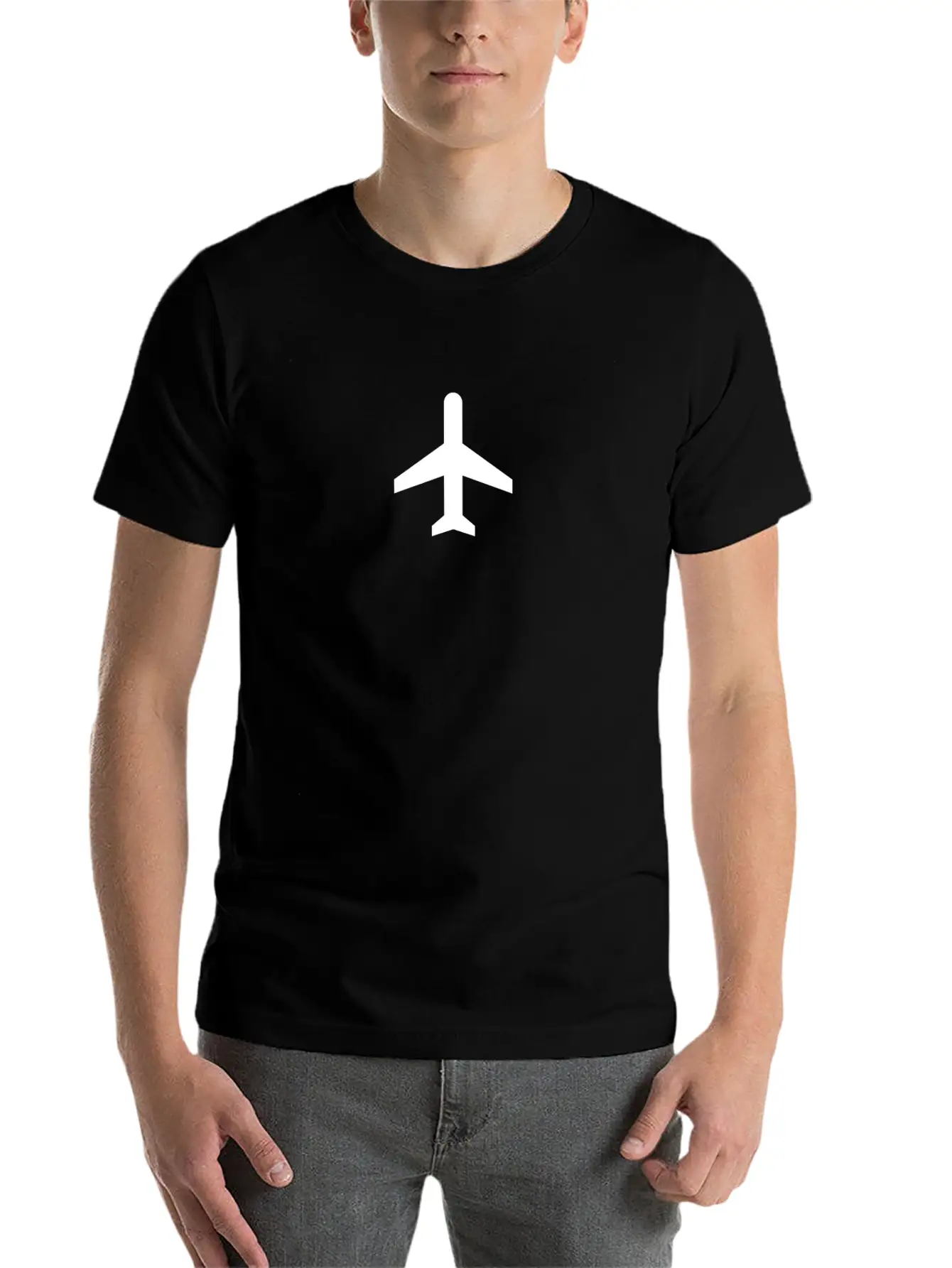 Minimalistic Airplane #minimalism Stylish Everyday T-Shirt – Unisex Basic Cotton Tee
