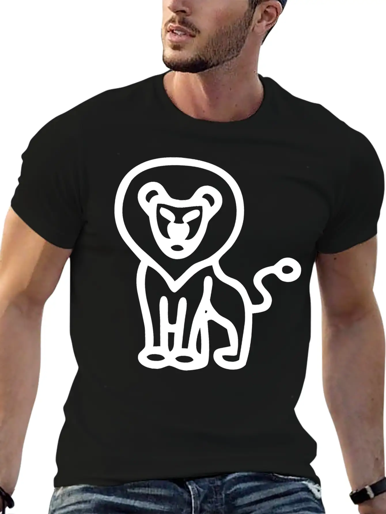 Minimalistic Lion Comfortable Minimalist Graphic Tee – Summer Style Essential