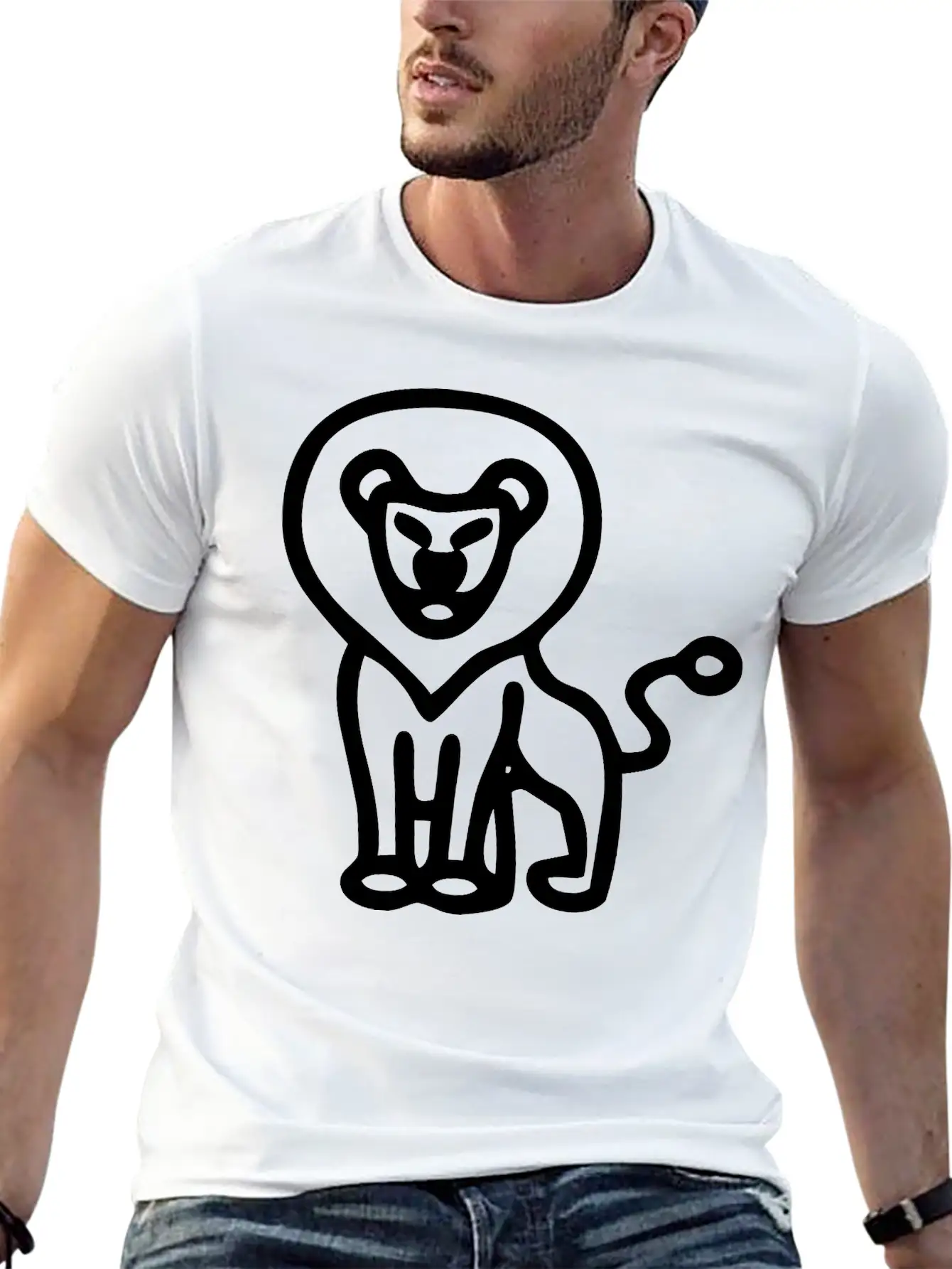 Minimalistic Lion Comfortable Minimalist Graphic Tee – Summer Style Essential