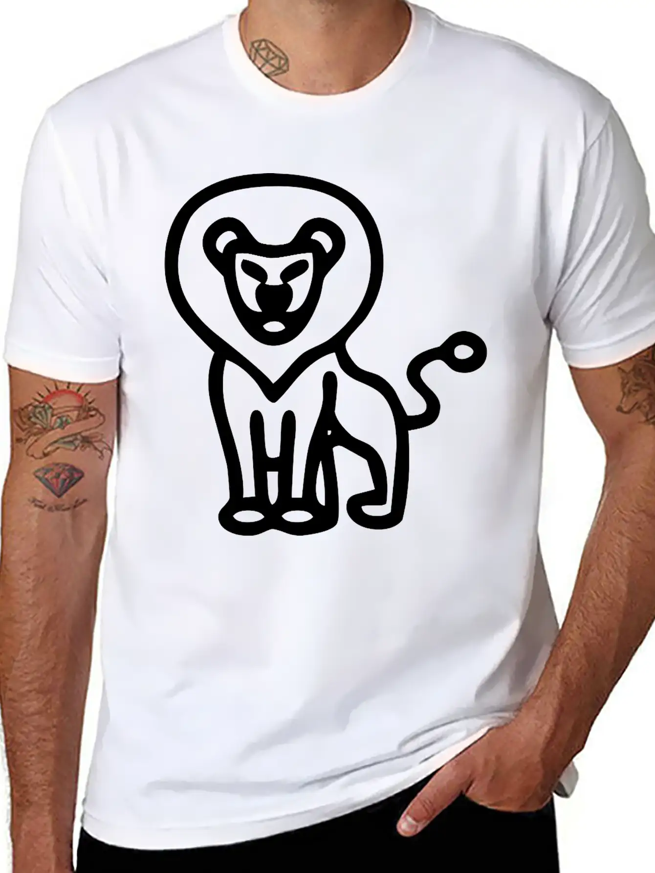 Minimalistic Lion Comfortable Minimalist Graphic Tee – Summer Style Essential