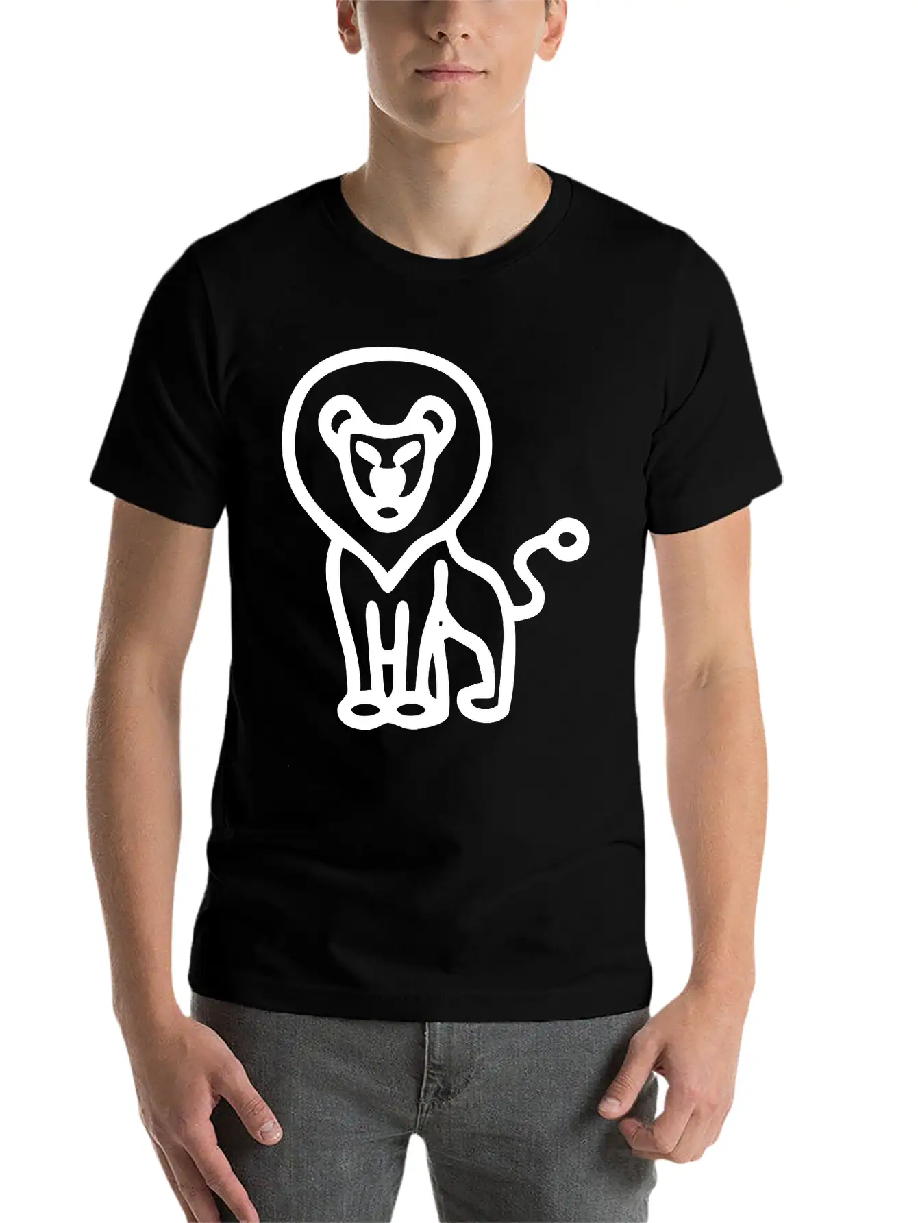 Minimalistic Lion Comfortable Minimalist Graphic Tee – Summer Style Essential