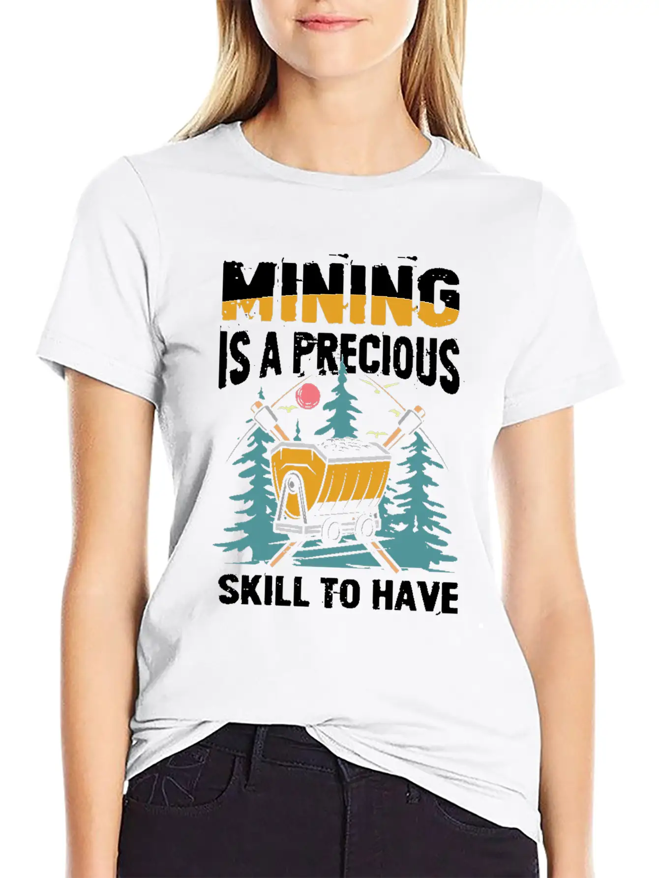 Mining Is A Precious Skill To Have Unisex Short Sleeve Soft Cotton T-Shirt – Casual Everyday Wear