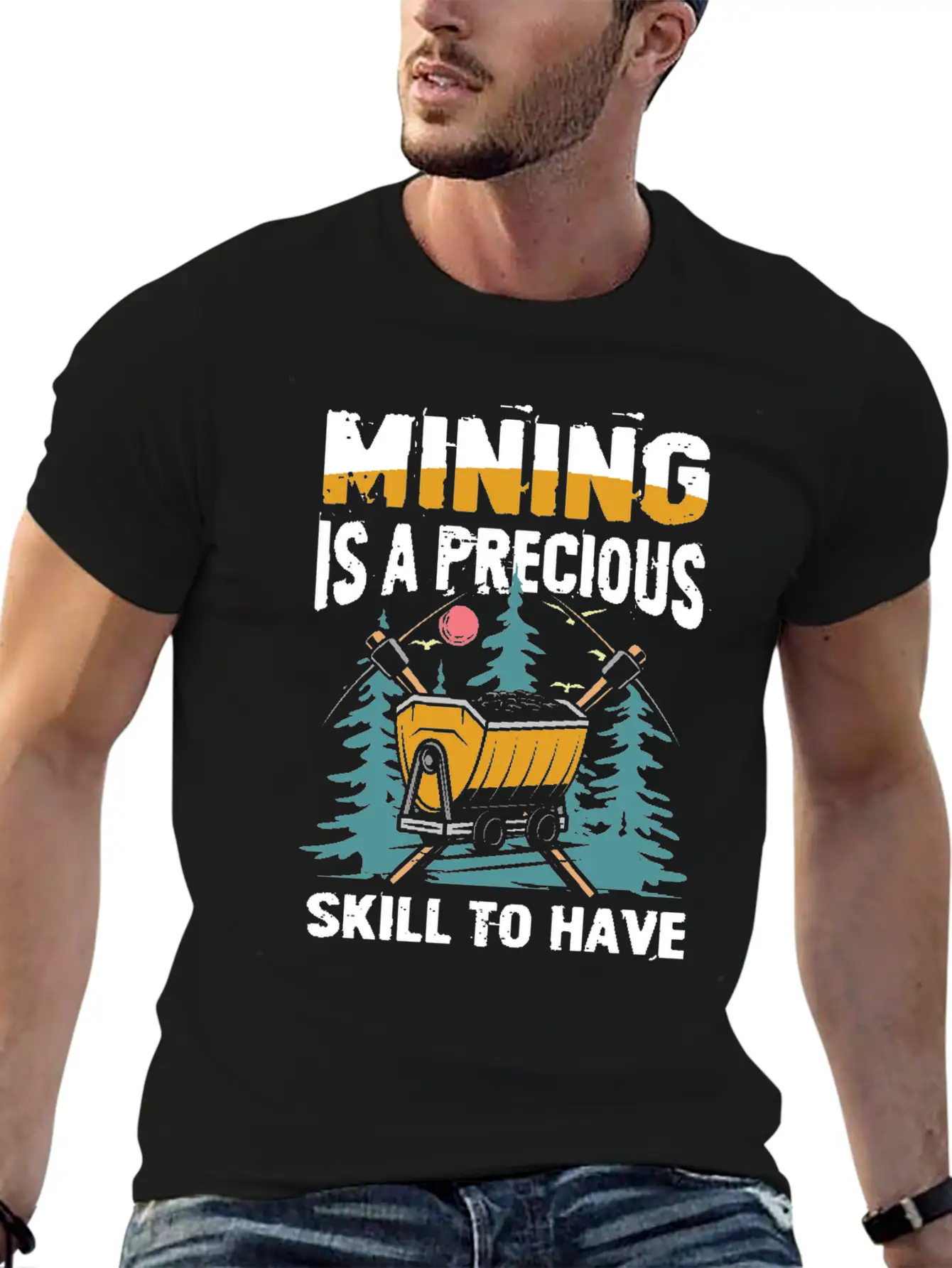 Mining Is A Precious Skill To Have Unisex Short Sleeve Soft Cotton T-Shirt – Casual Everyday Wear