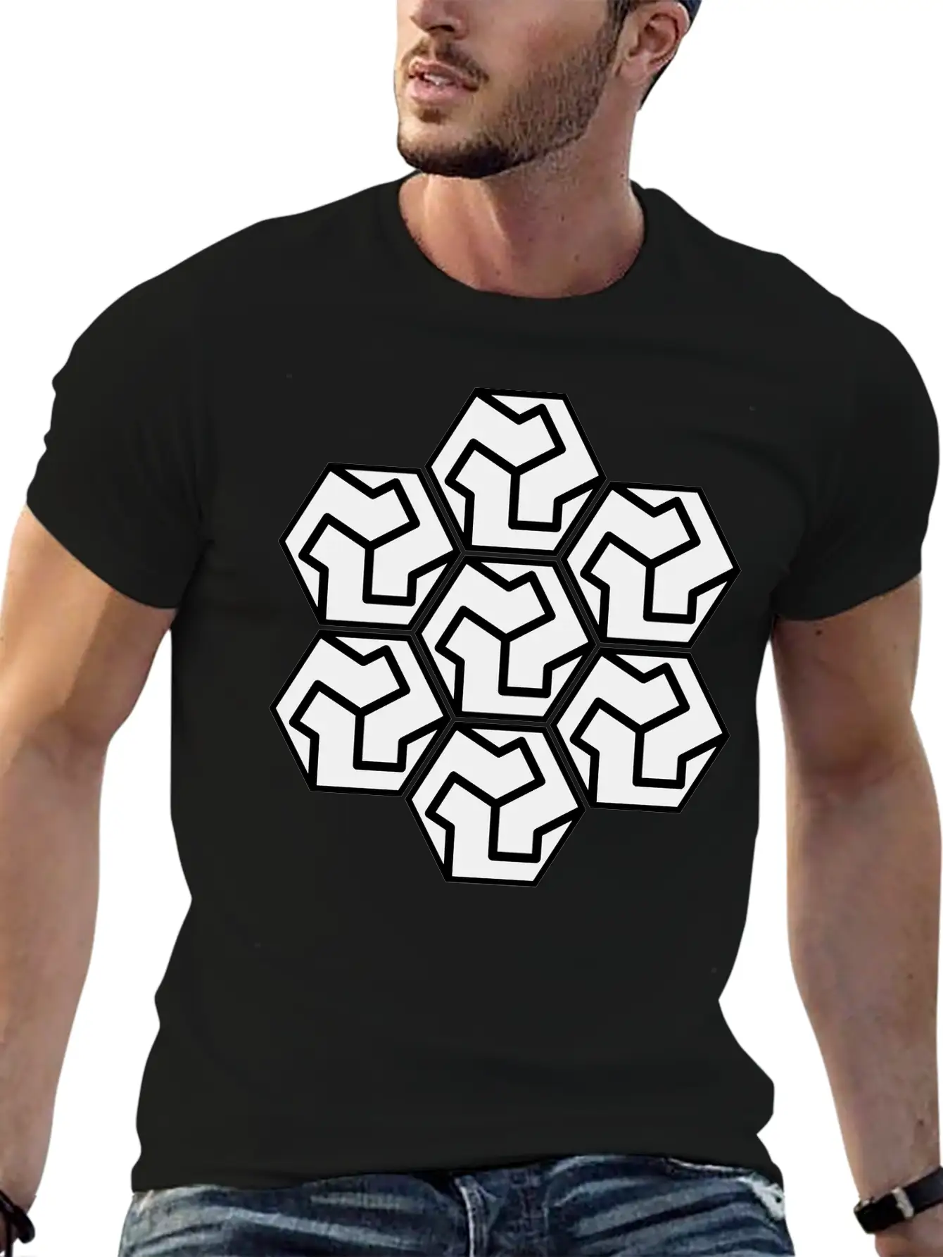 Mirza Akbar Tile Design Basic Graphic T-Shirt – Daily Comfort In Soft Cotton