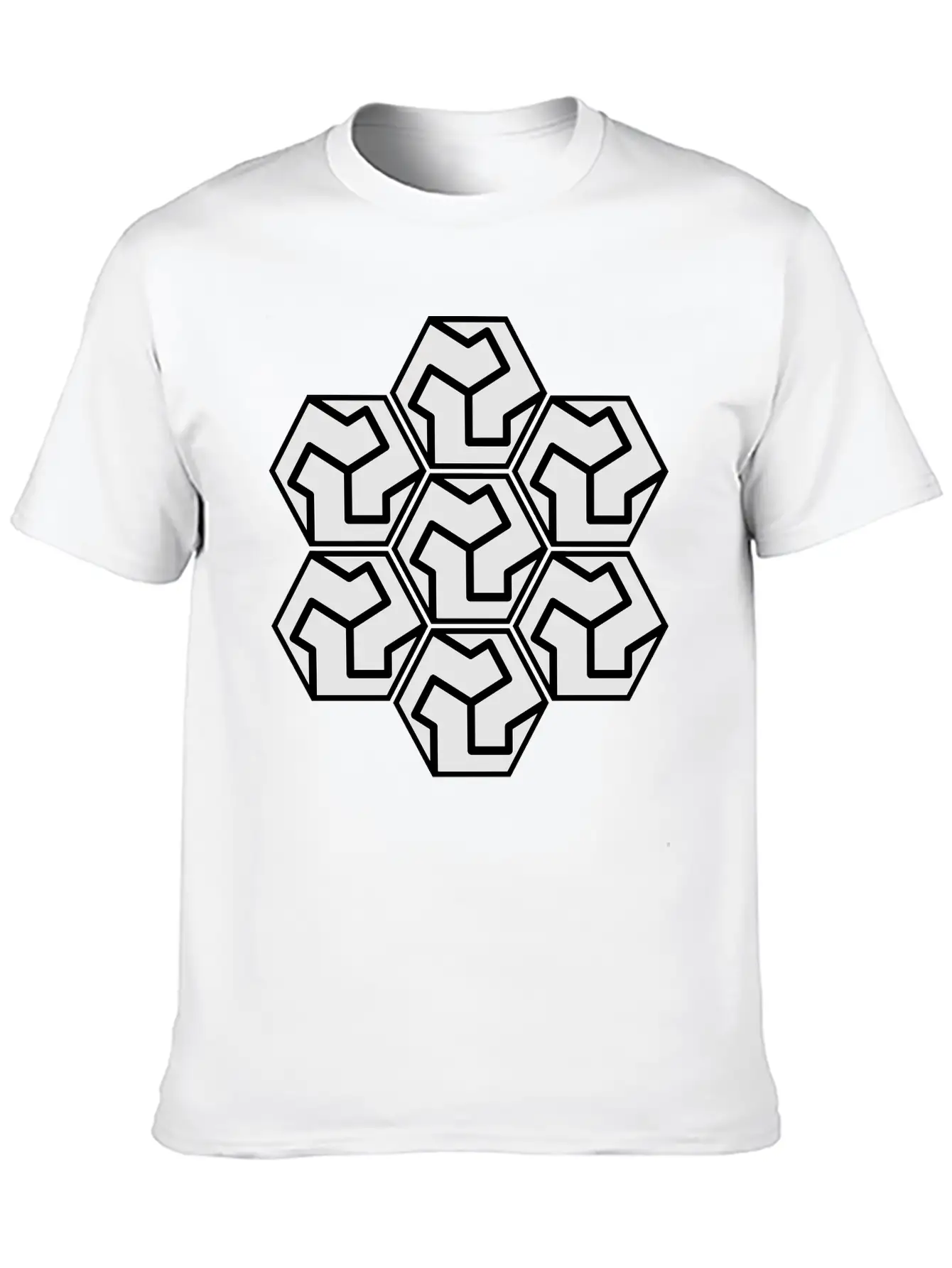 Mirza Akbar Tile Design Basic Graphic T-Shirt – Daily Comfort In Soft Cotton