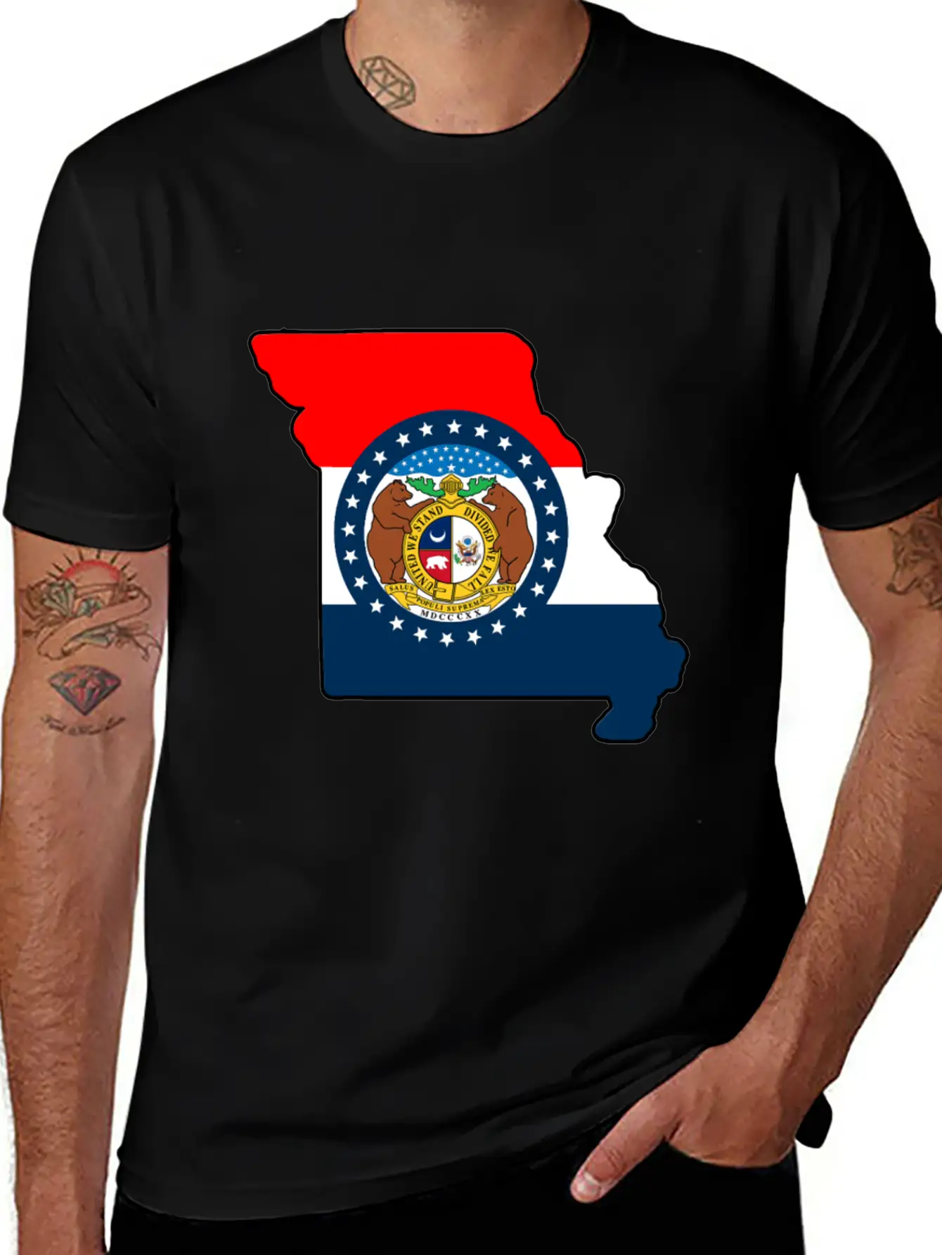 Missouri Flag Map Unisex Casual T-Shirt – Clean Design For Daily Comfort