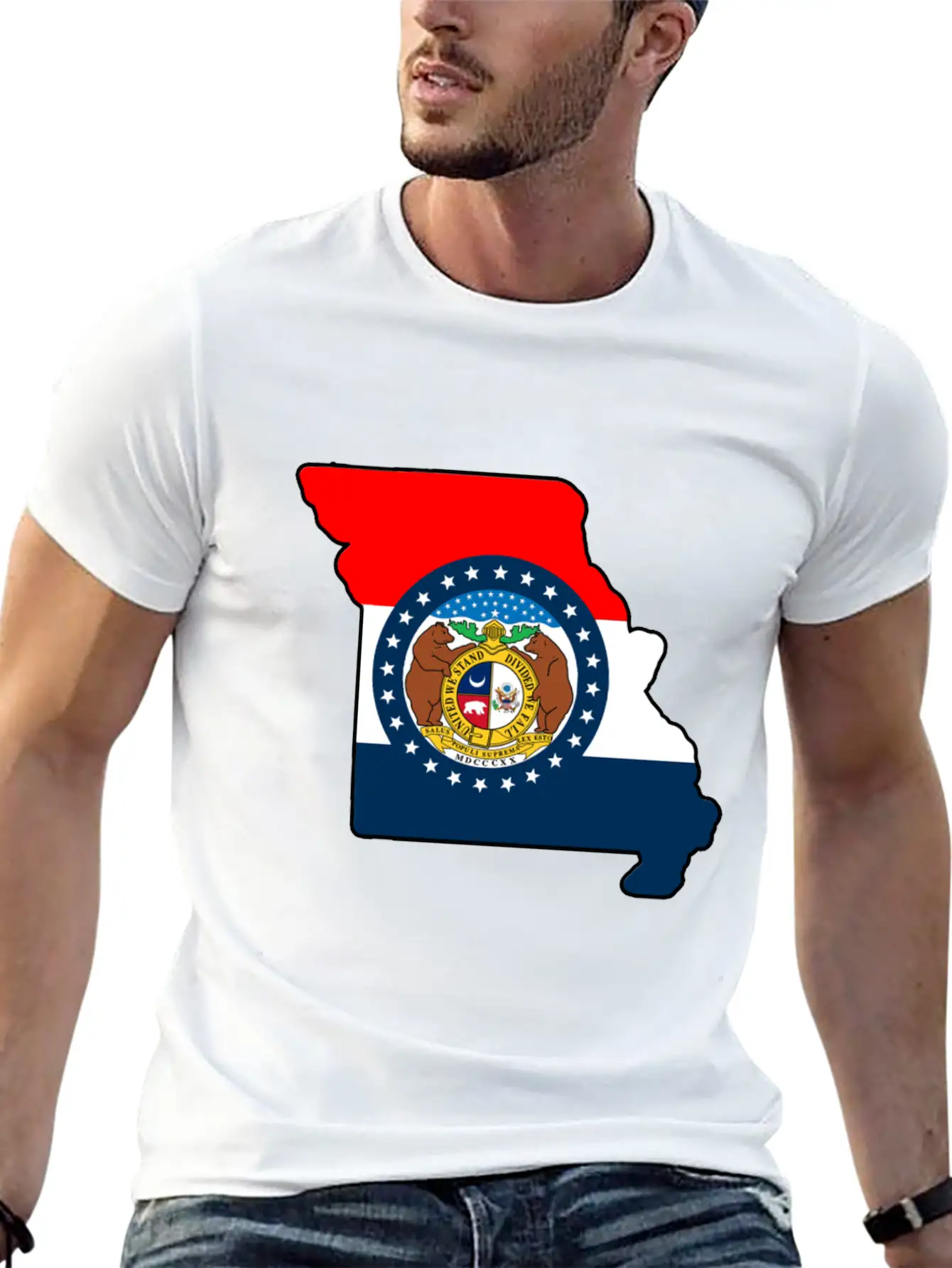 Missouri Flag Map Unisex Casual T-Shirt – Clean Design For Daily Comfort