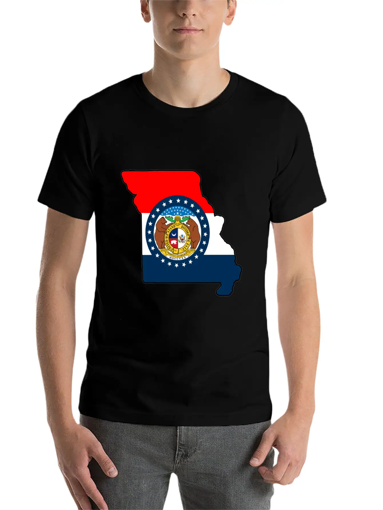 Missouri Flag Map Unisex Casual T-Shirt – Clean Design For Daily Comfort