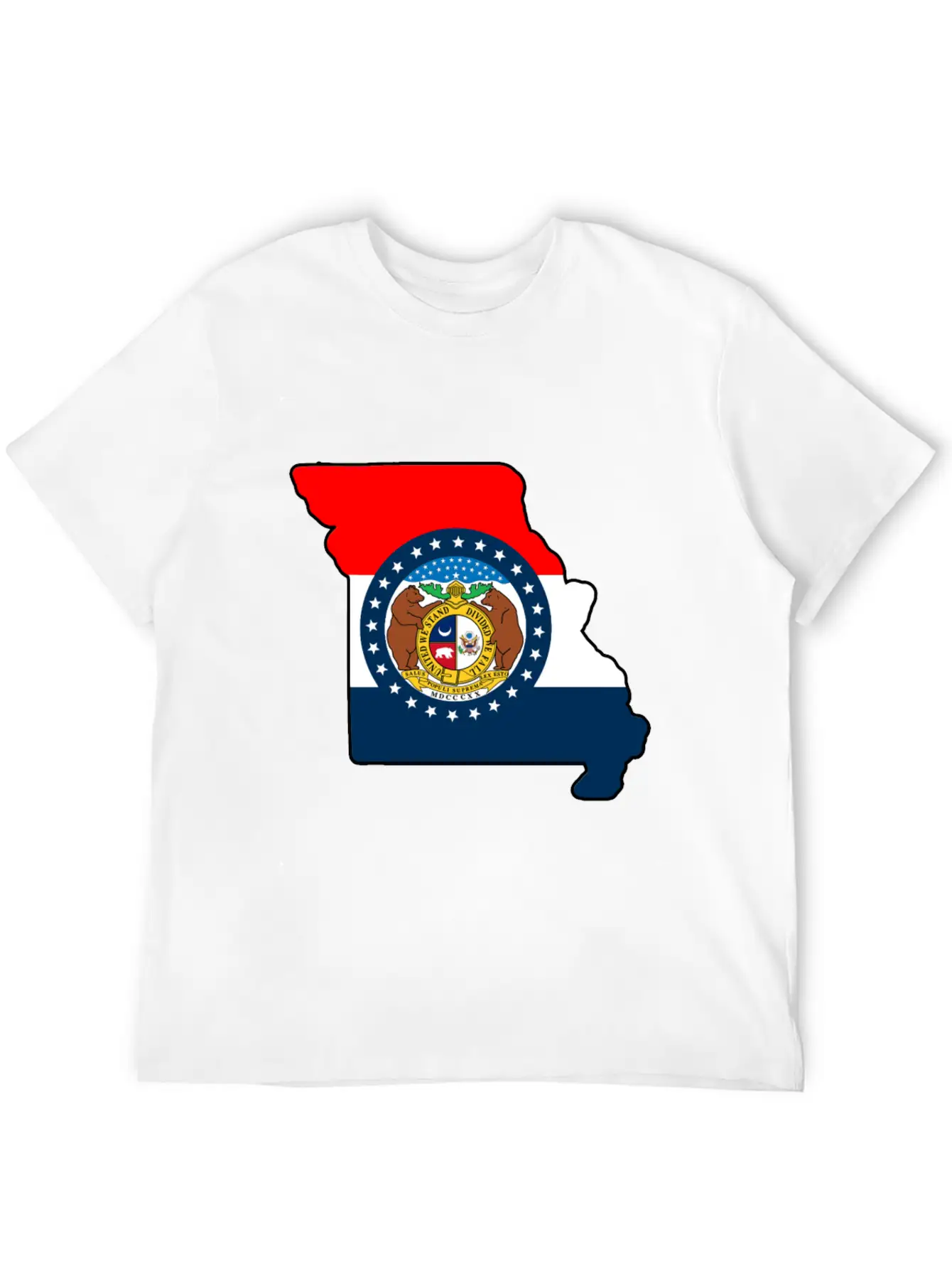 Missouri Flag Map Unisex Casual T-Shirt – Clean Design For Daily Comfort