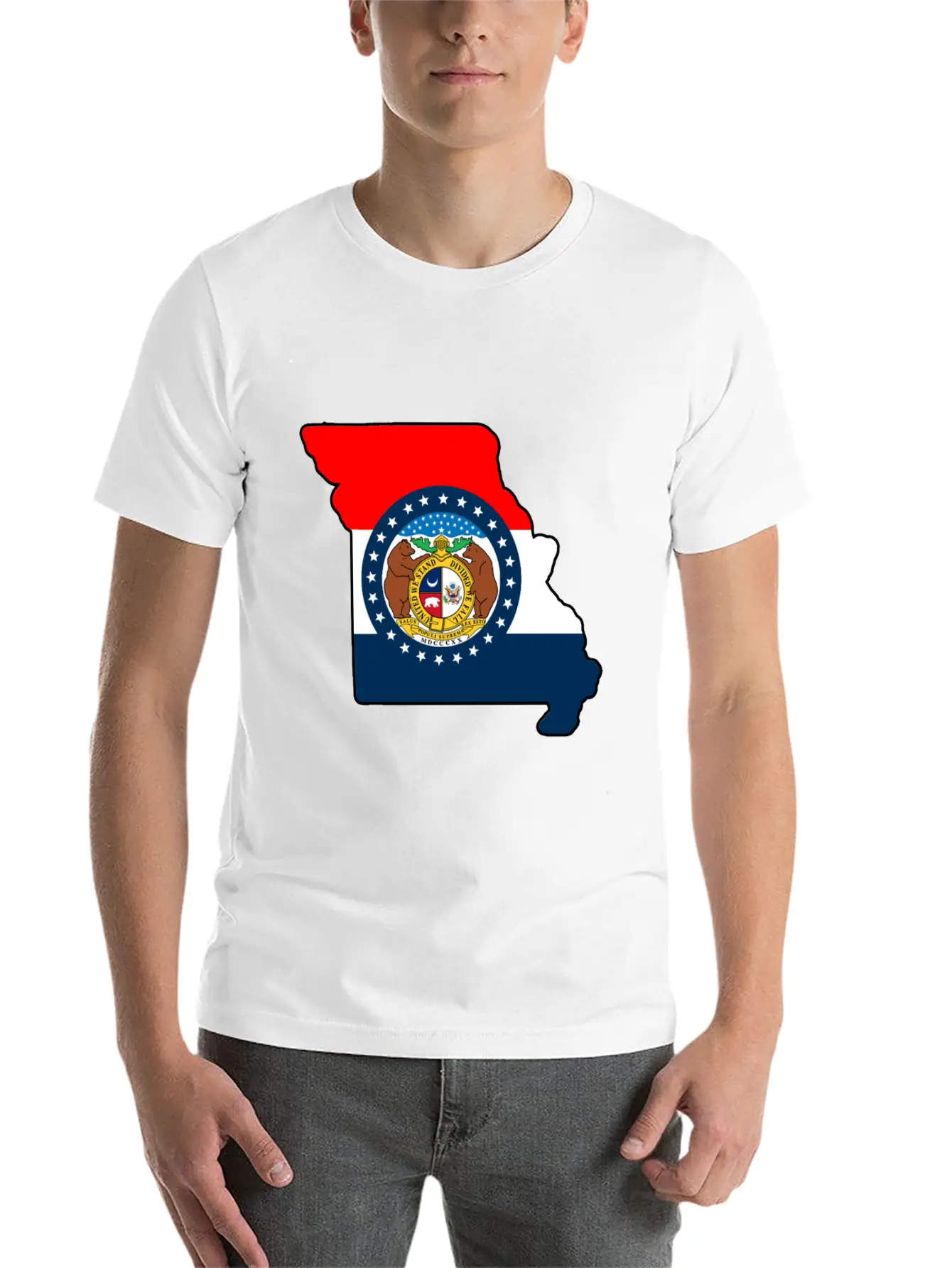 Missouri Flag Map Unisex Casual T-Shirt – Clean Design For Daily Comfort