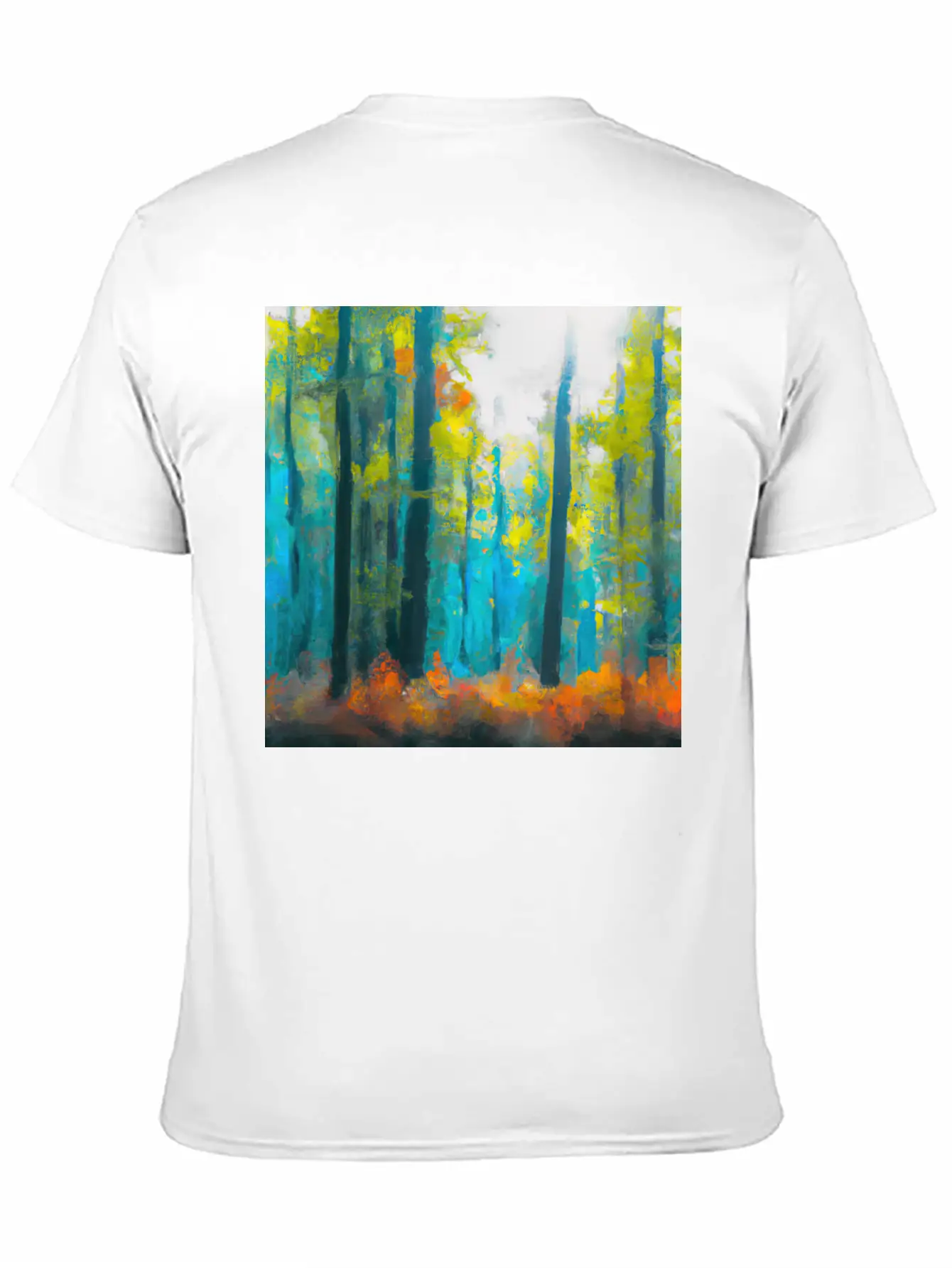 Misty Autumn Forest Basic Graphic T-Shirt – Daily Comfort In Soft Cotton