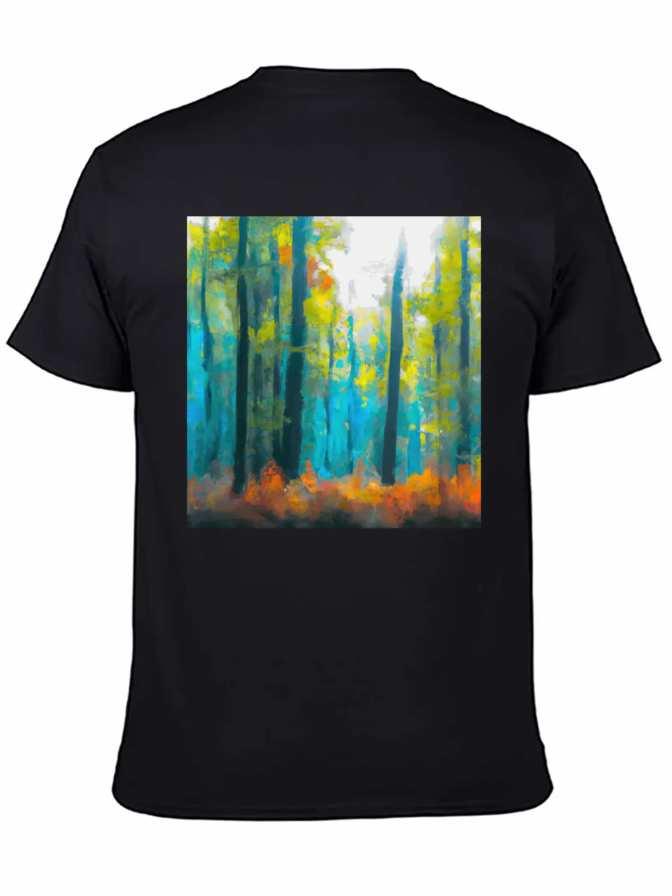 Misty Autumn Forest Basic Graphic T-Shirt – Daily Comfort In Soft Cotton